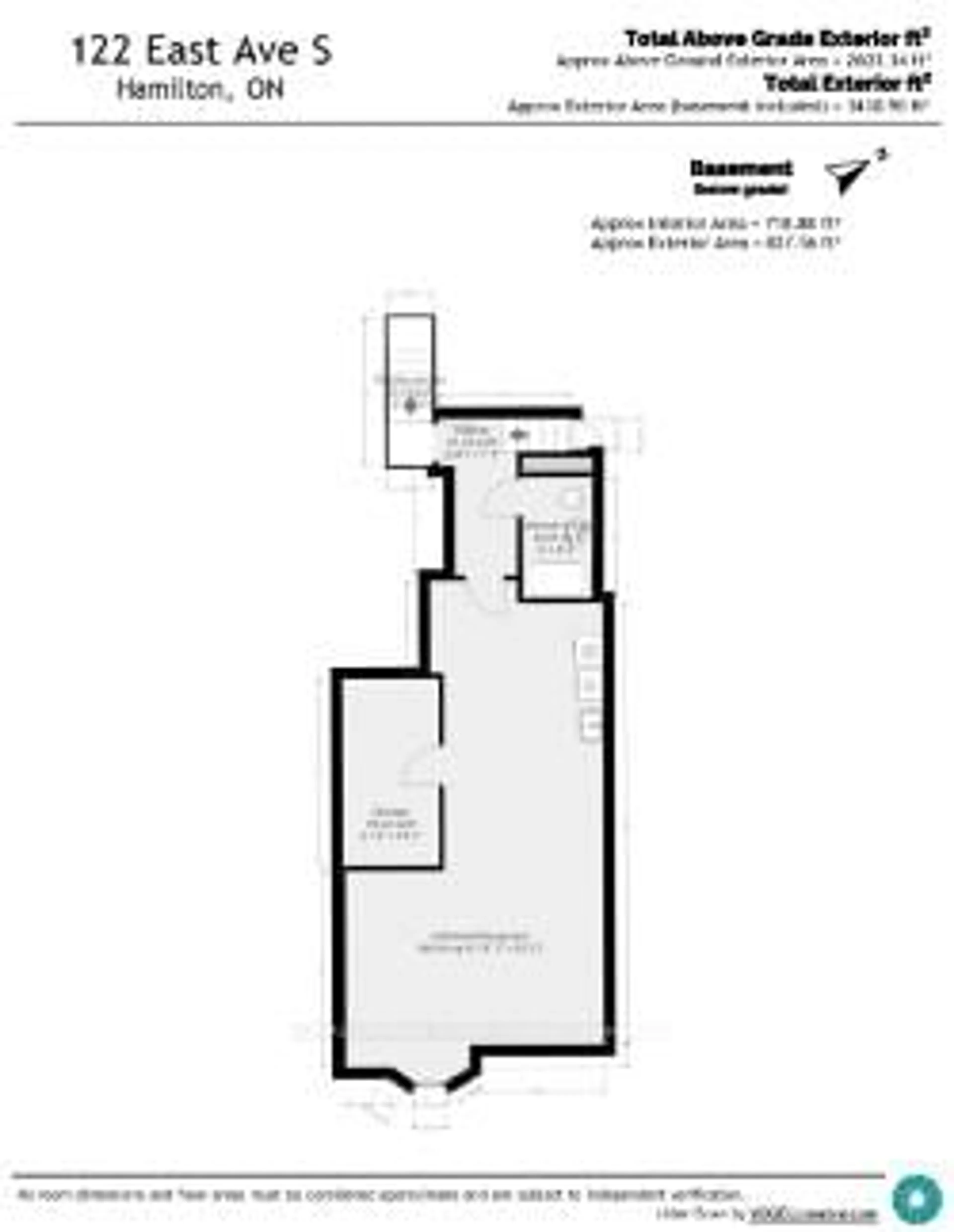 Floor plan for 122 East Ave, Hamilton Ontario L8N 2T7