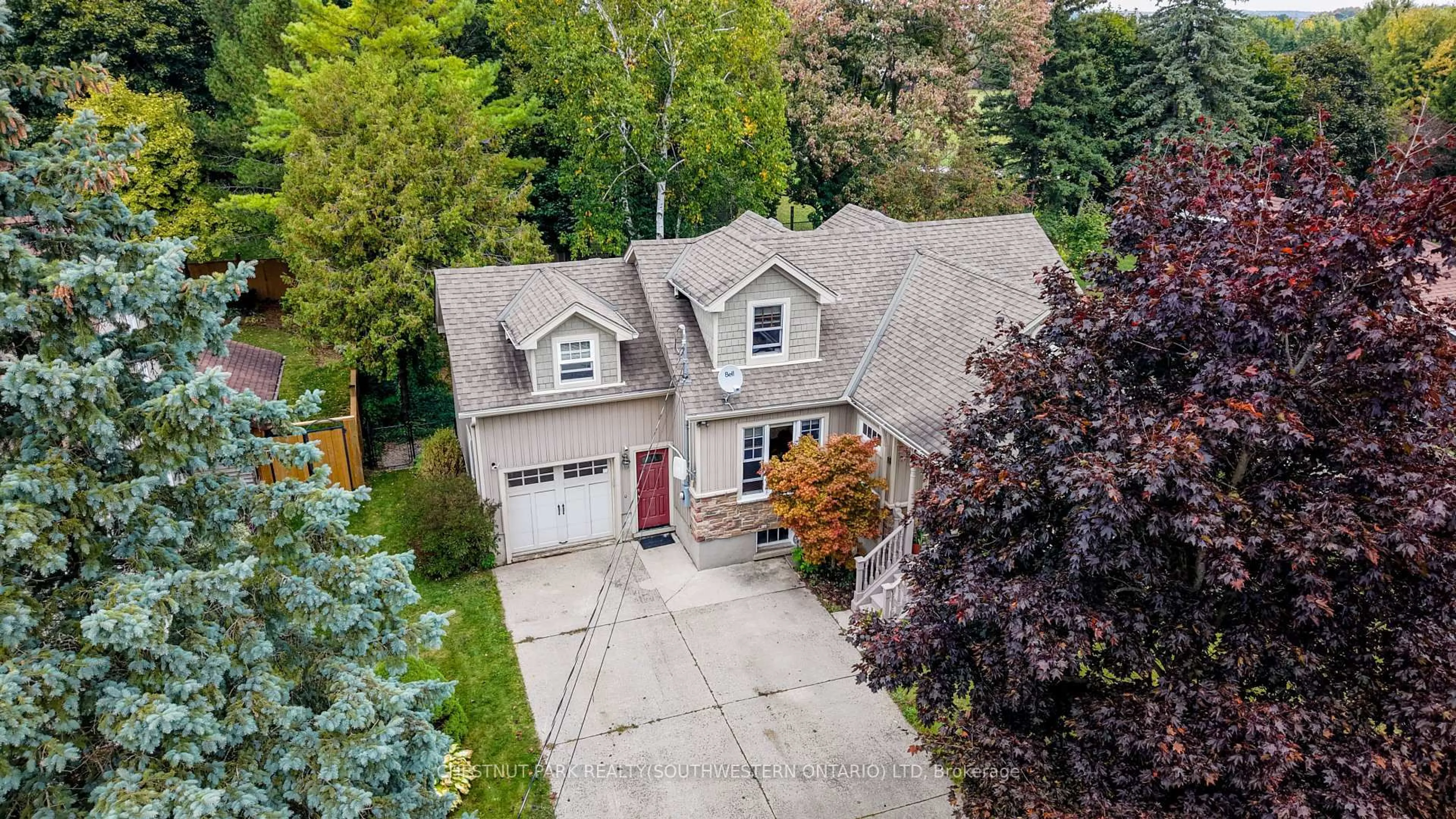 A pic from outside/outdoor area/front of a property/back of a property/a pic from drone, street for 1105 Queen's Bush Rd, Wellesley Ontario N0B 2T0