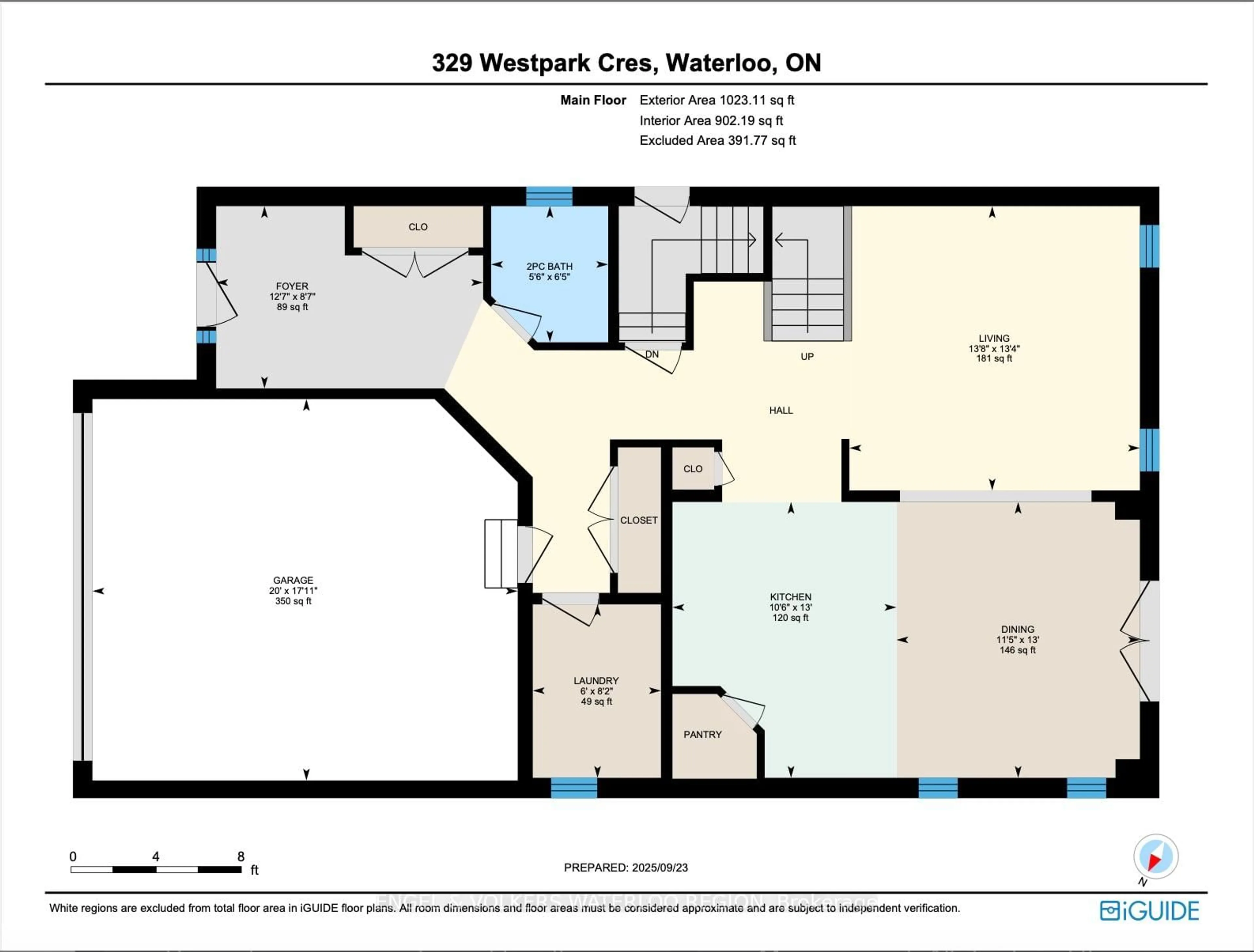 Floor plan for 329 Westpark Cres, Waterloo Ontario N2T 0A3