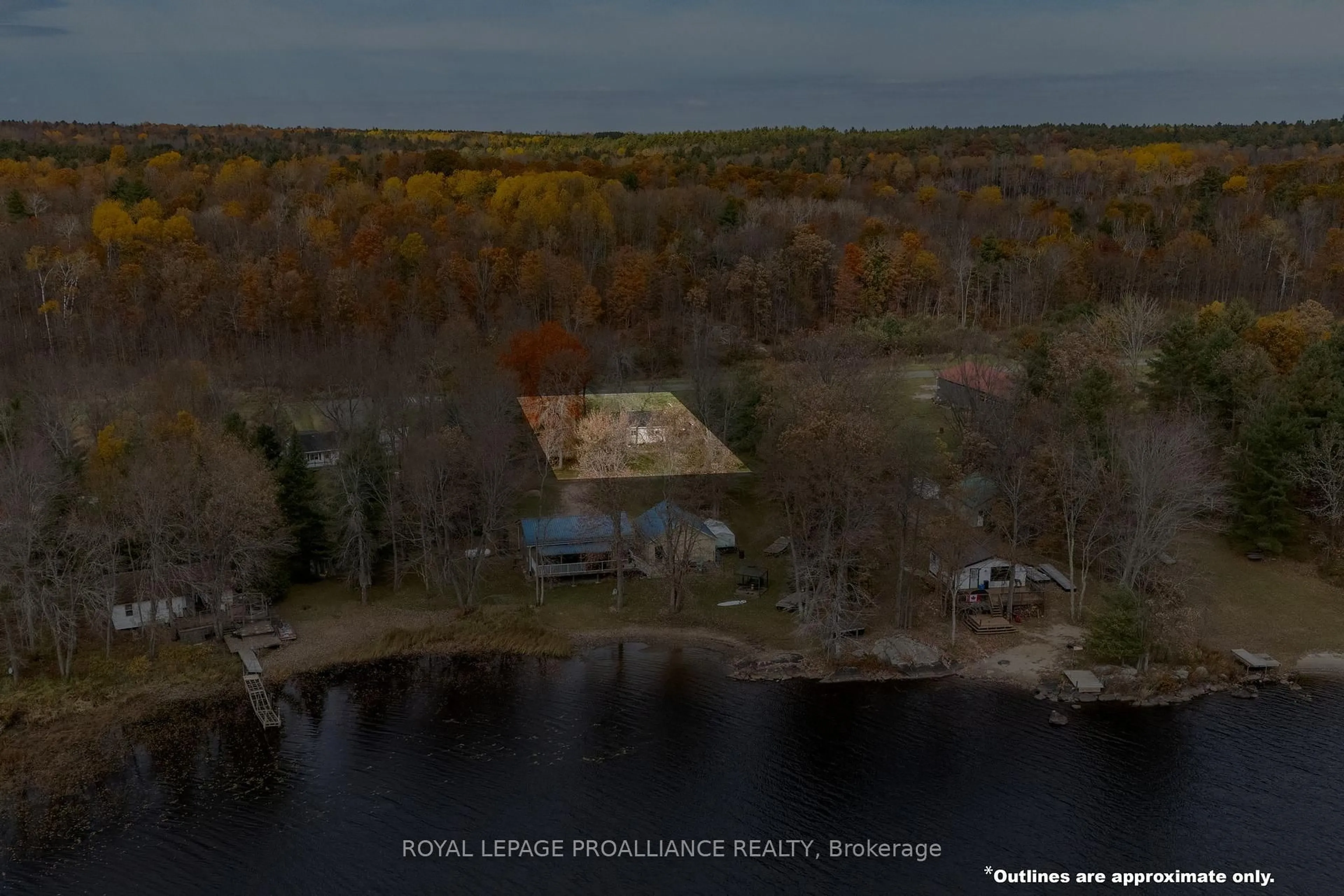 A pic from outside/outdoor area/front of a property/back of a property/a pic from drone, water/lake/river/ocean view for 1019 Turner Way, Arden Ontario K0H 1B0