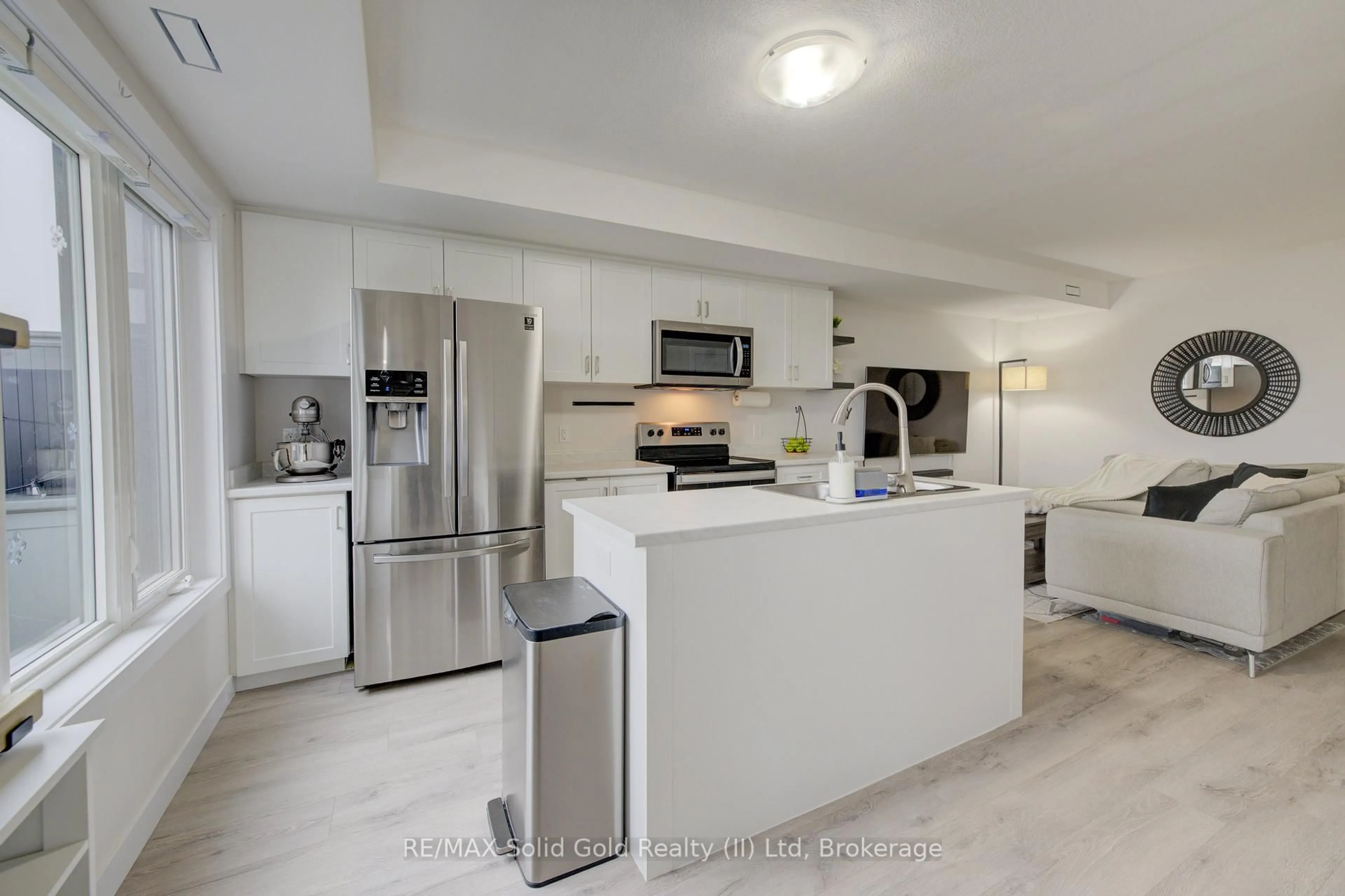 Open concept kitchen, ceramic/tile floor for 160 Rochefort St #A4, Kitchener Ontario N2R 0P5