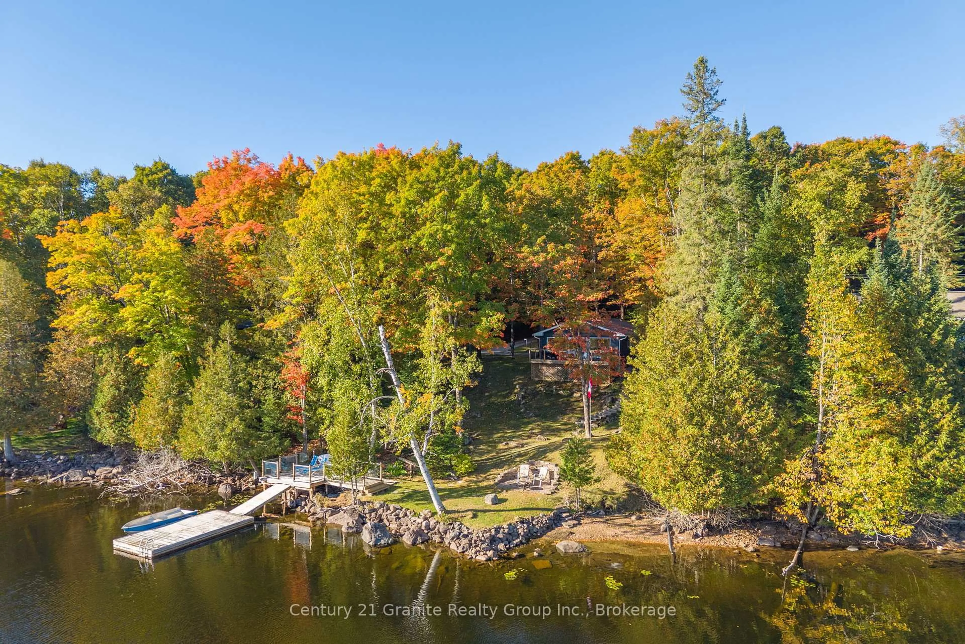 A pic from outside/outdoor area/front of a property/back of a property/a pic from drone, water/lake/river/ocean view for 2329 Blairhampton Rd, Minden Hills Ontario K0M 2K0
