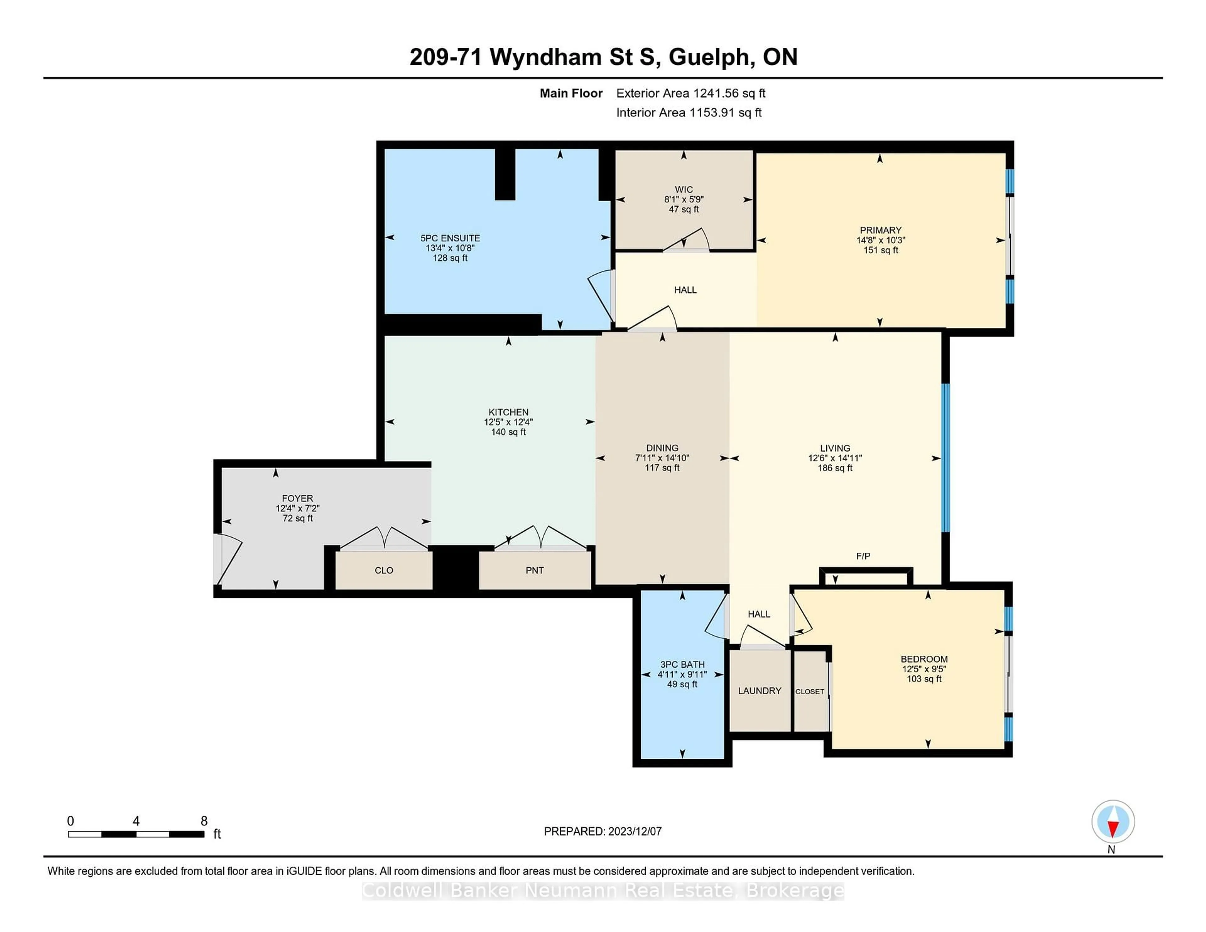Floor plan for 71 Wyndham St #209, Guelph Ontario N1E 5R3