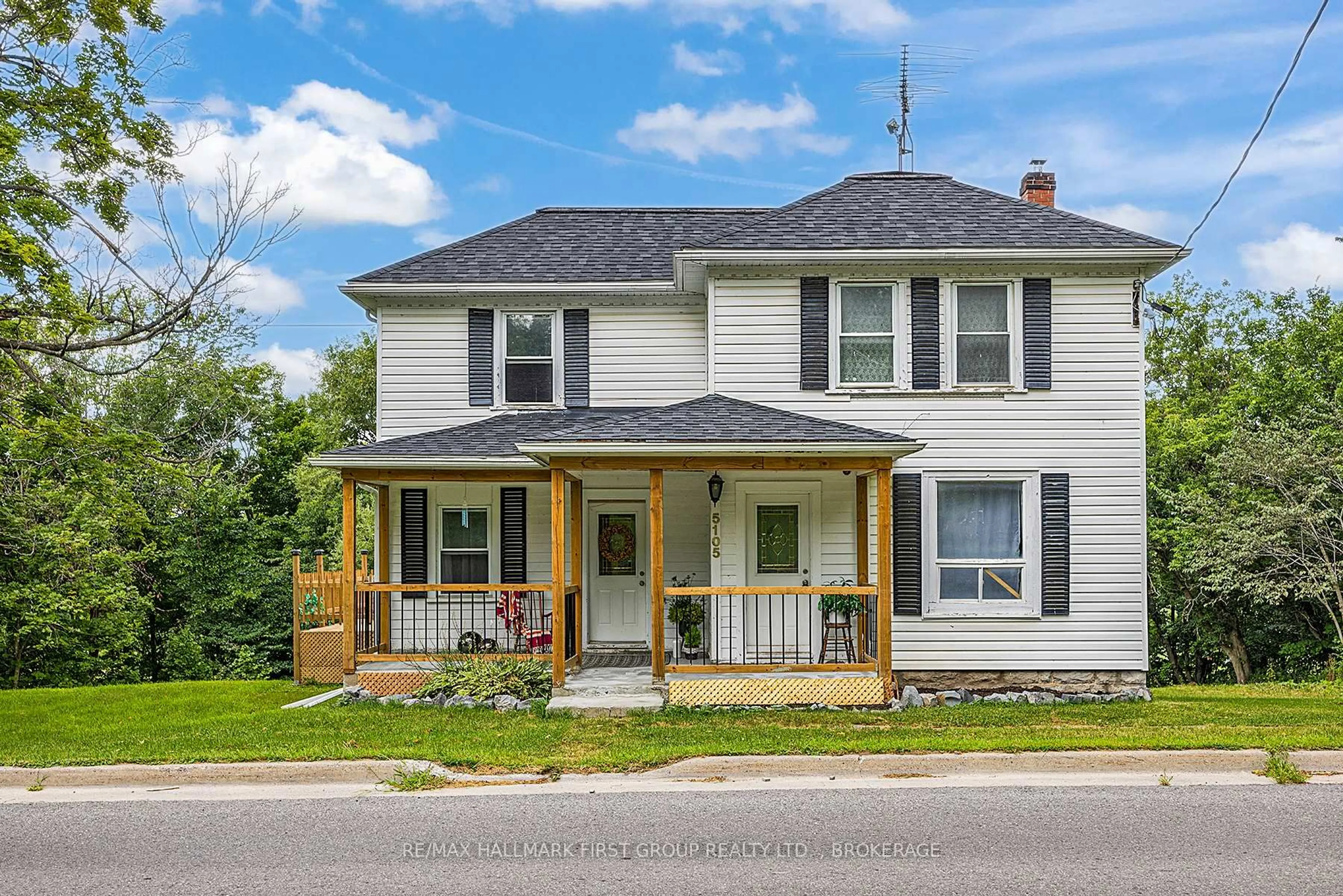 Home with vinyl exterior material, street for 5105 Battersea Rd, Battersea Ontario K0H 1H0