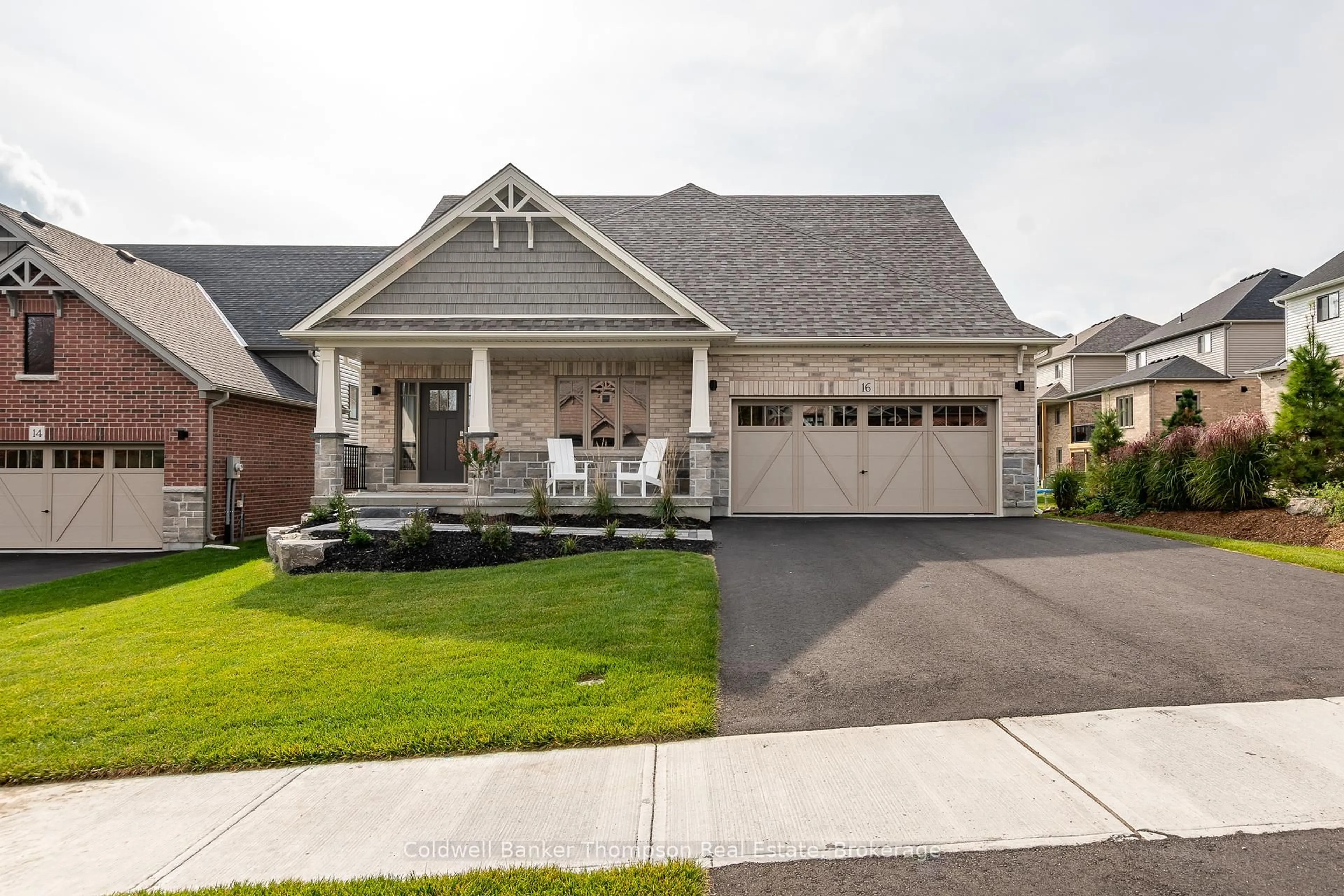 Home with brick exterior material, street for 16 Eaglecrest Ave, Huntsville Ontario P1H 0G5