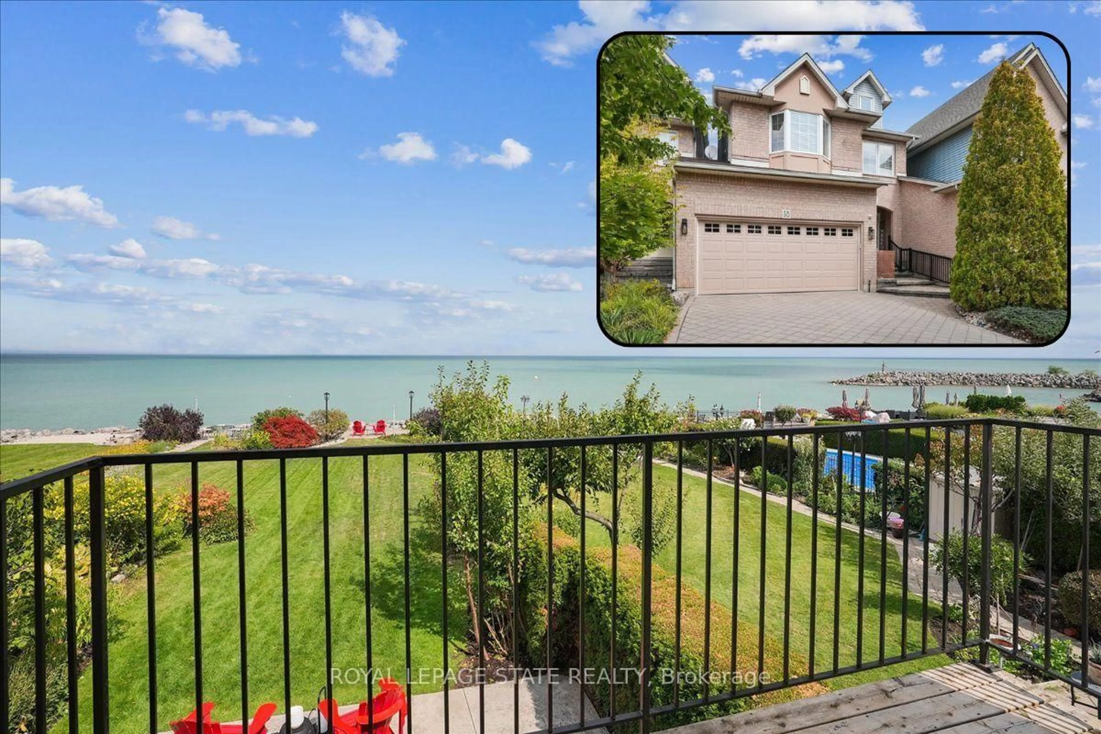 A pic from outside/outdoor area/front of a property/back of a property/a pic from drone, water/lake/river/ocean view for 55 Edgewater Dr, Hamilton Ontario L8E 4Z2