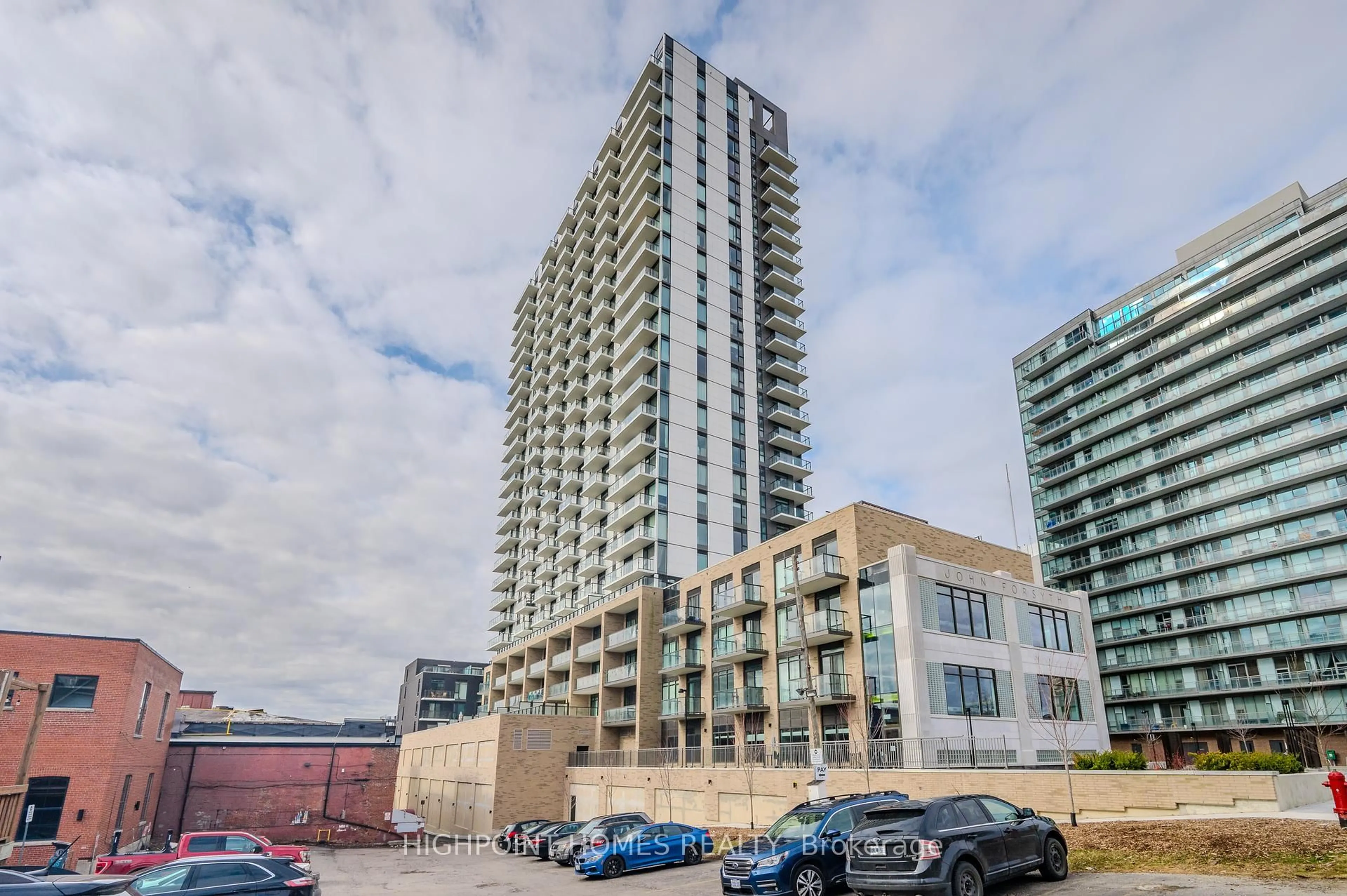 A pic from outside/outdoor area/front of a property/back of a property/a pic from drone, city buildings view from balcony for 55 Duke St #2509, Kitchener Ontario N2H 0C9
