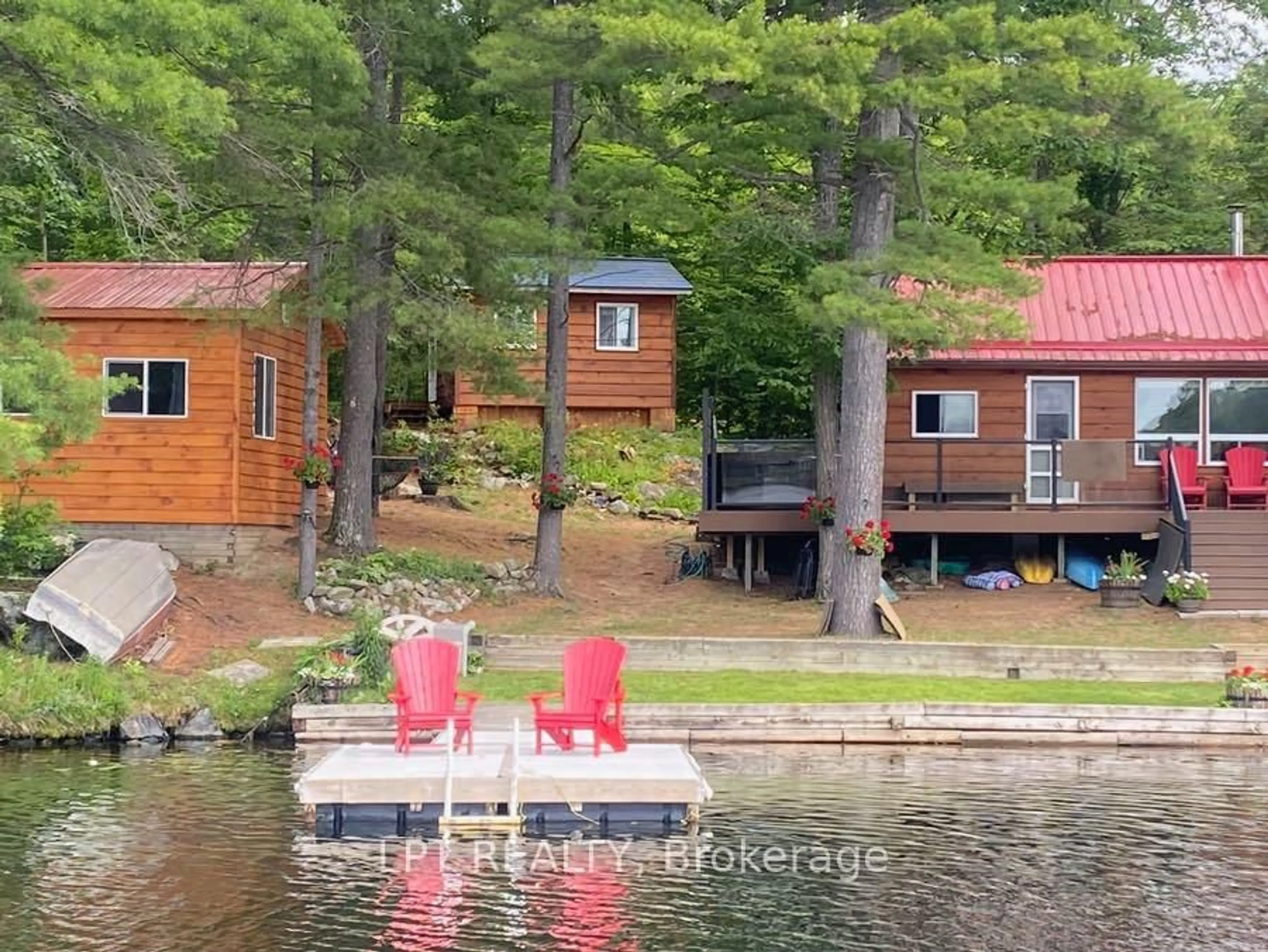 A pic from outside/outdoor area/front of a property/back of a property/a pic from drone, water/lake/river/ocean view for 385 Porcupine Way, Mcdonalds Corners Ontario K0G 1M0