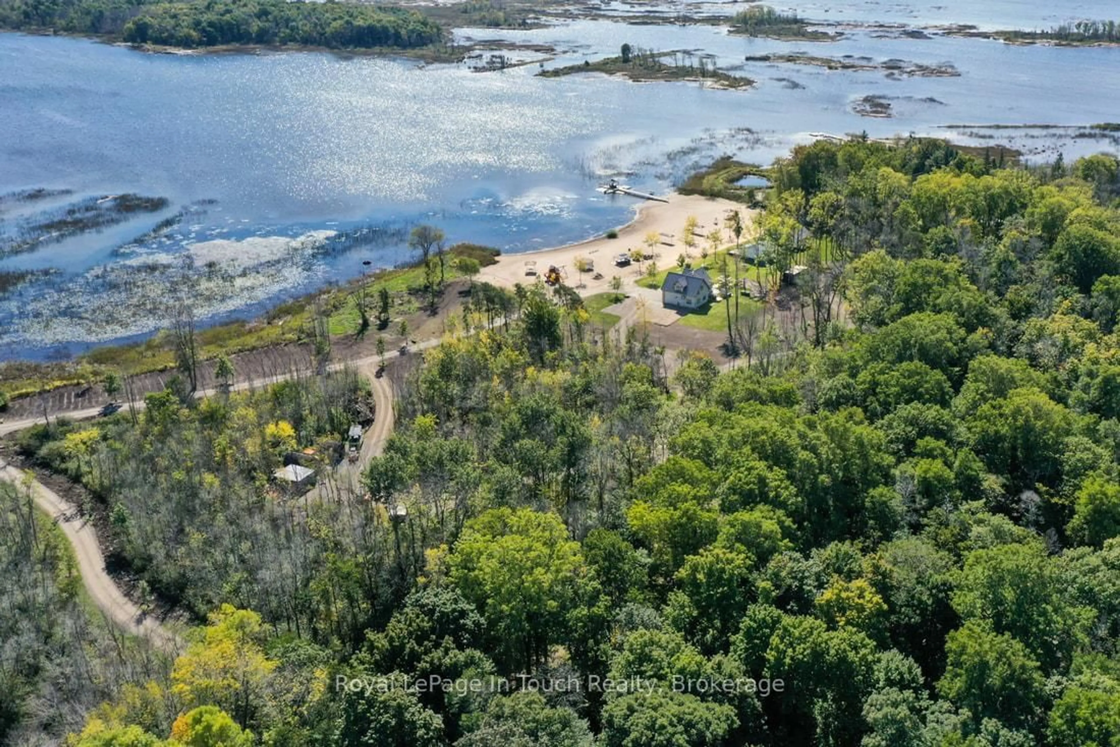 A pic from outside/outdoor area/front of a property/back of a property/a pic from drone, water/lake/river/ocean view for 93-44 Potato Island Rd, Georgian Bay Ontario L0K 1S0