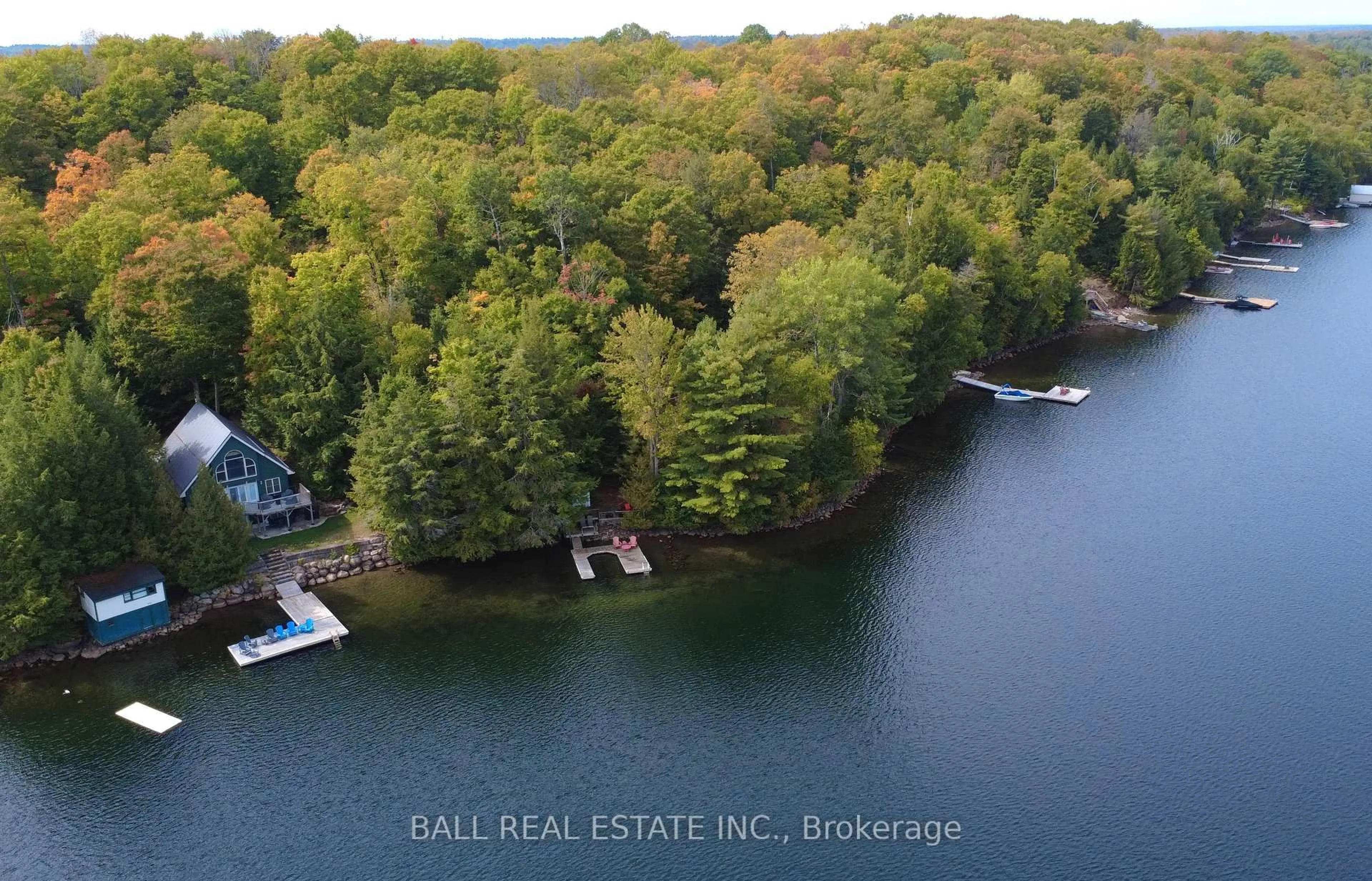 A pic from outside/outdoor area/front of a property/back of a property/a pic from drone, water/lake/river/ocean view for 551 Renwick Rd, North Kawartha Ontario K0L 1A0