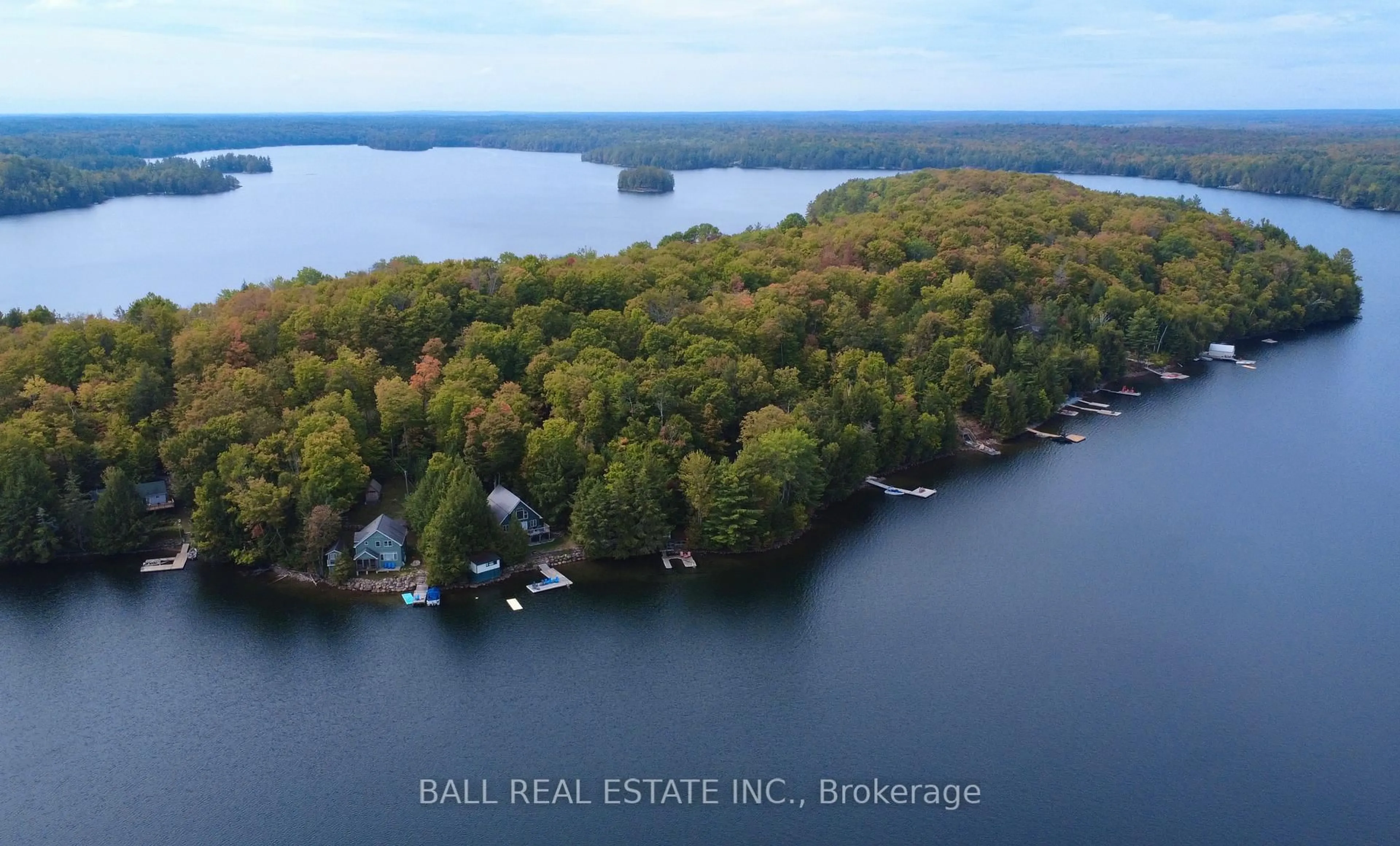 A pic from outside/outdoor area/front of a property/back of a property/a pic from drone, water/lake/river/ocean view for 551 Renwick Rd, North Kawartha Ontario K0L 1A0