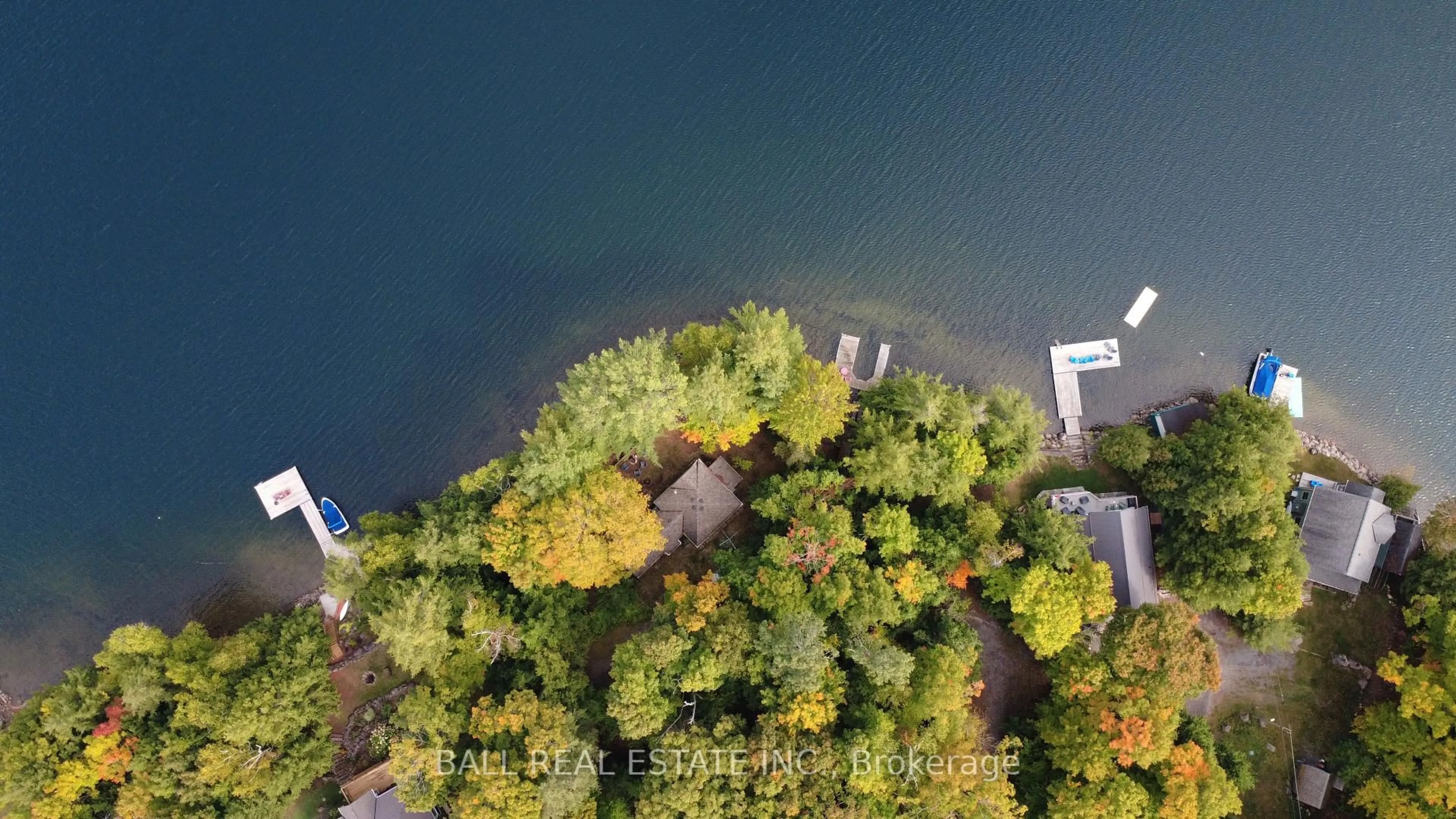 A pic from outside/outdoor area/front of a property/back of a property/a pic from drone, water/lake/river/ocean view for 551 Renwick Rd, North Kawartha Ontario K0L 1A0
