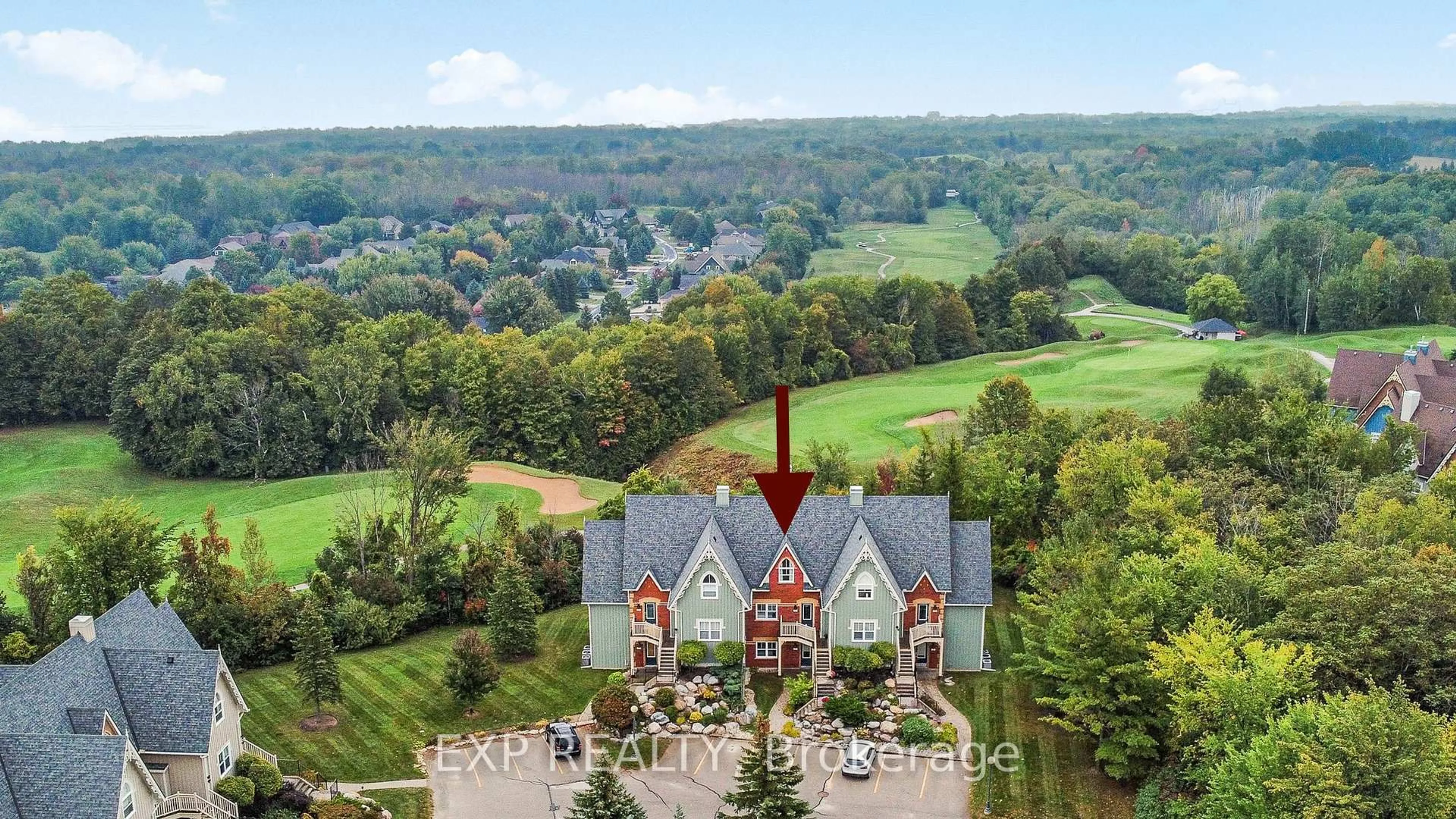 A pic from outside/outdoor area/front of a property/back of a property/a pic from drone, water/lake/river/ocean view for 170 Snowbridge Way #222, Blue Mountains Ontario L9Y 0V1
