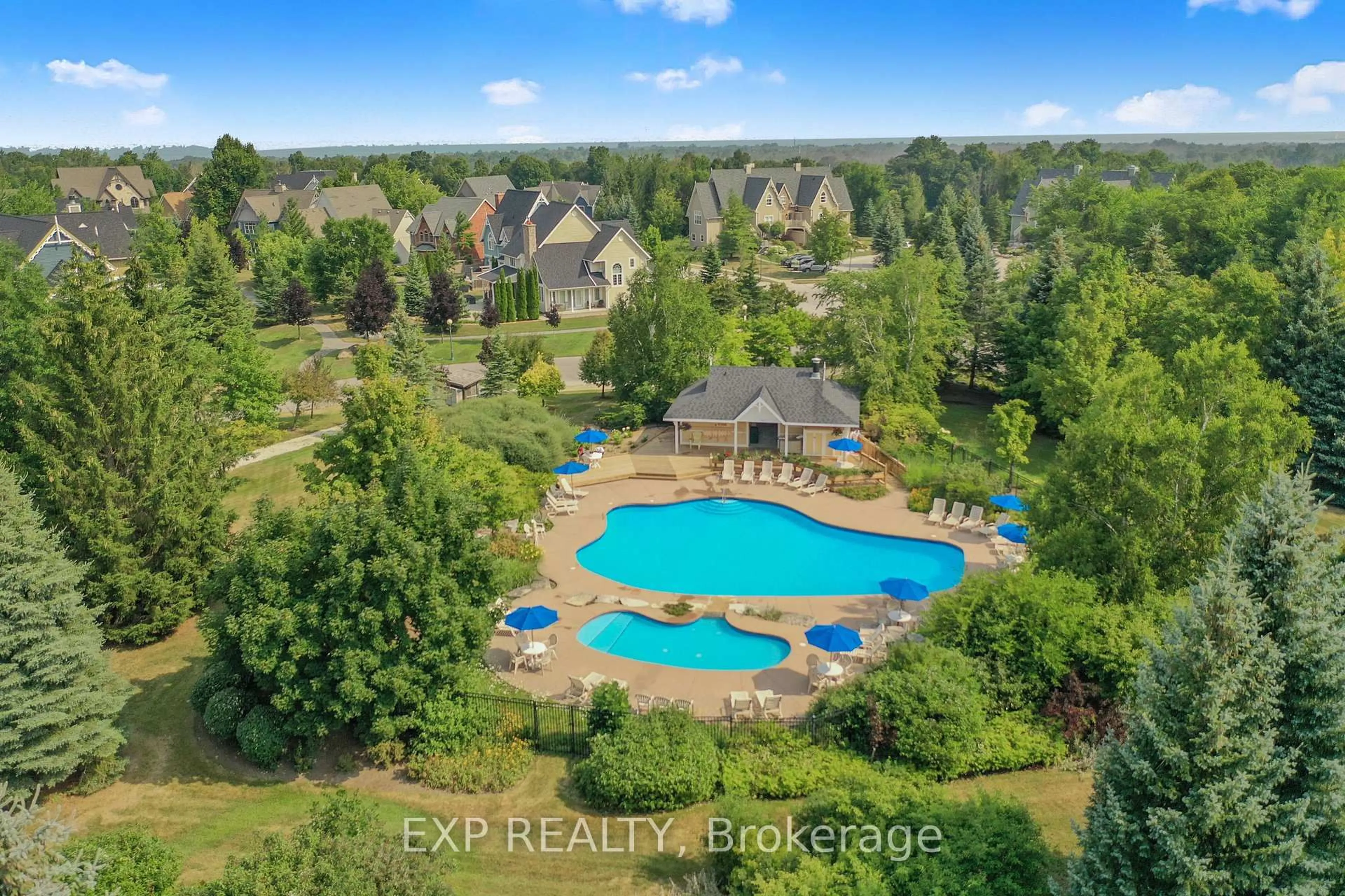 A pic from outside/outdoor area/front of a property/back of a property/a pic from drone, water/lake/river/ocean view for 170 Snowbridge Way #222, Blue Mountains Ontario L9Y 0V1