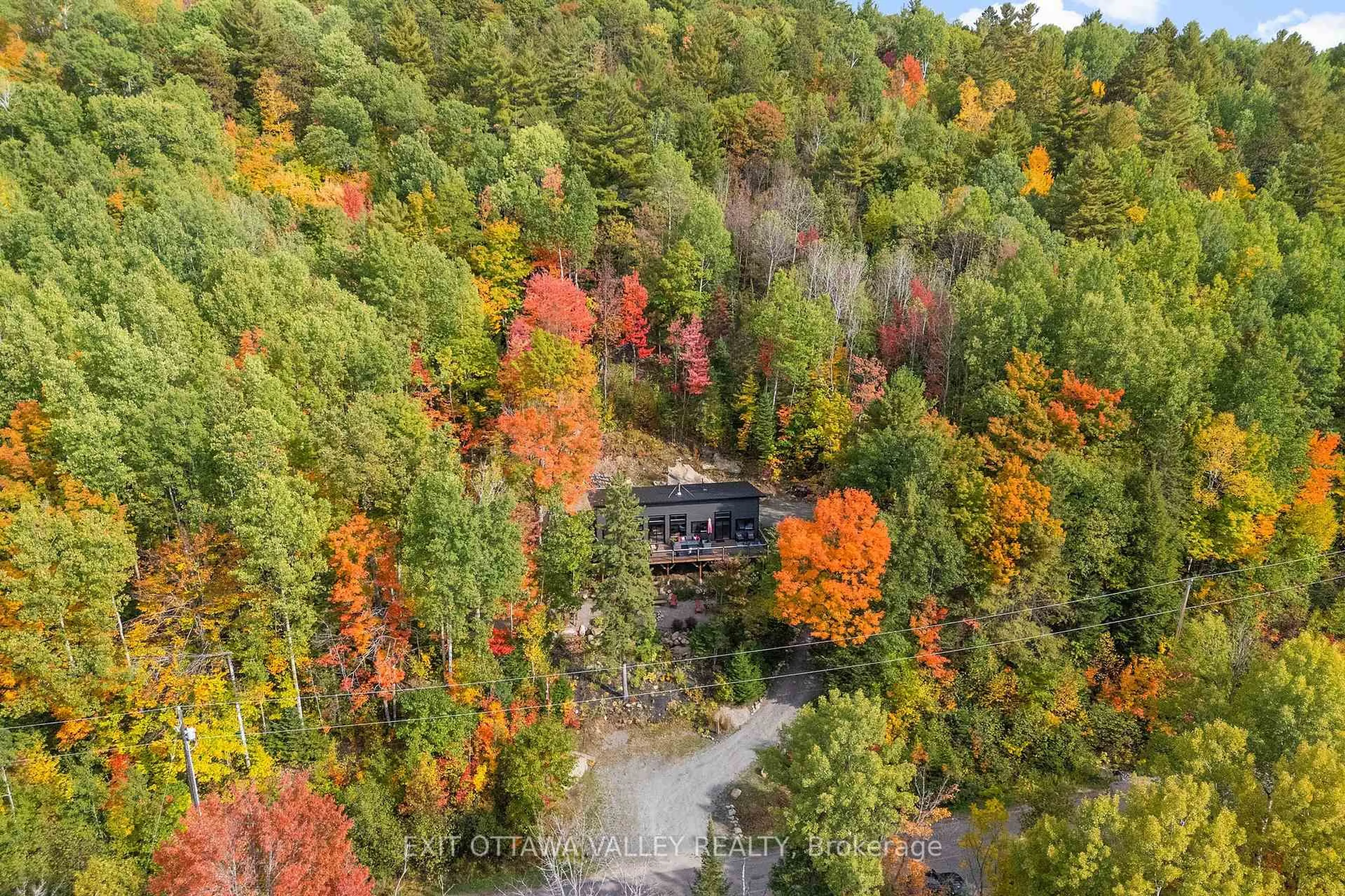 A pic from outside/outdoor area/front of a property/back of a property/a pic from drone, forest/trees view for 820 Hopefield Rd, Barry's Bay Ontario K0J 1B0