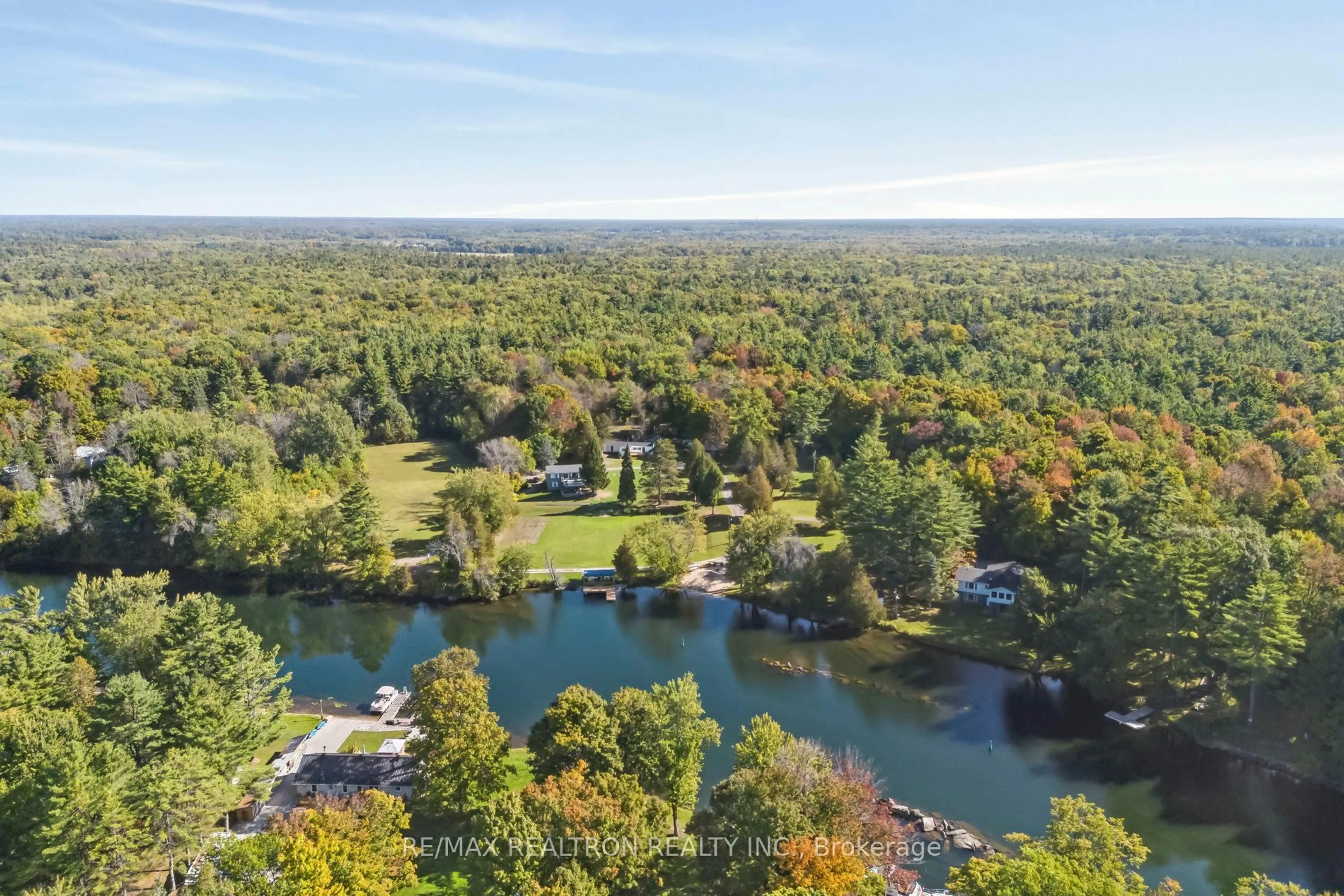 A pic from outside/outdoor area/front of a property/back of a property/a pic from drone, water/lake/river/ocean view for 1629 Canning Rd #A, Gravenhurst Ontario P0E 1N0