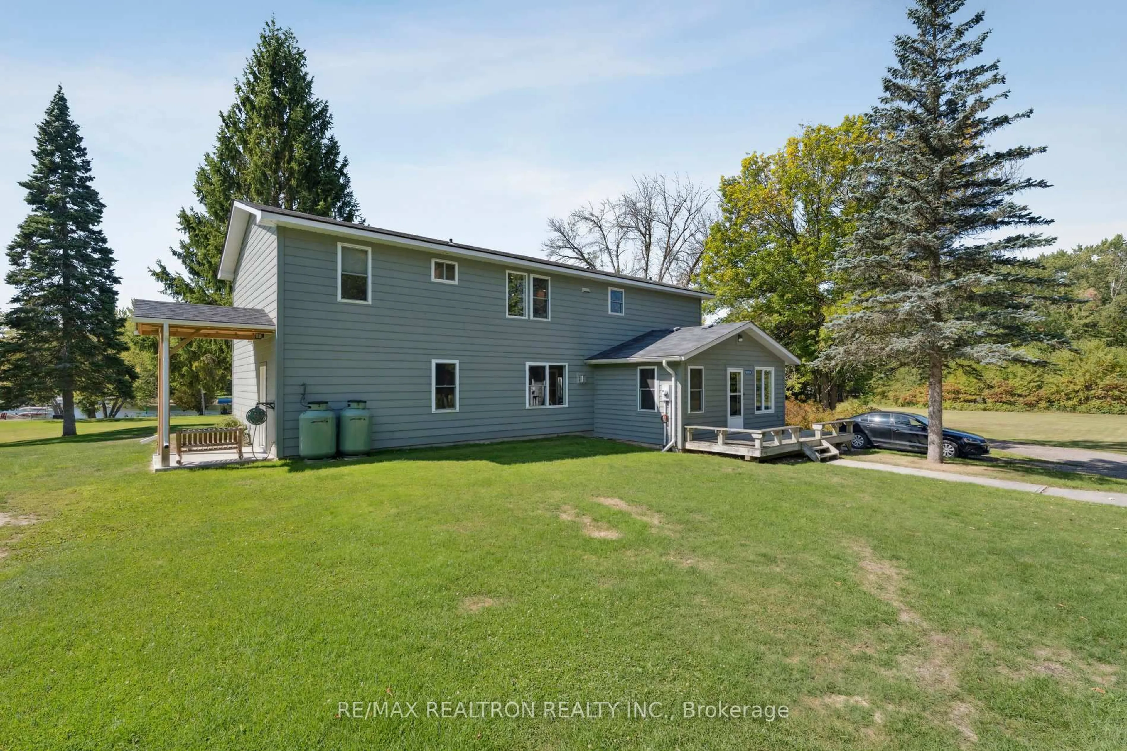 A pic from outside/outdoor area/front of a property/back of a property/a pic from drone, water/lake/river/ocean view for 1629 Canning Rd #A, Gravenhurst Ontario P0E 1N0