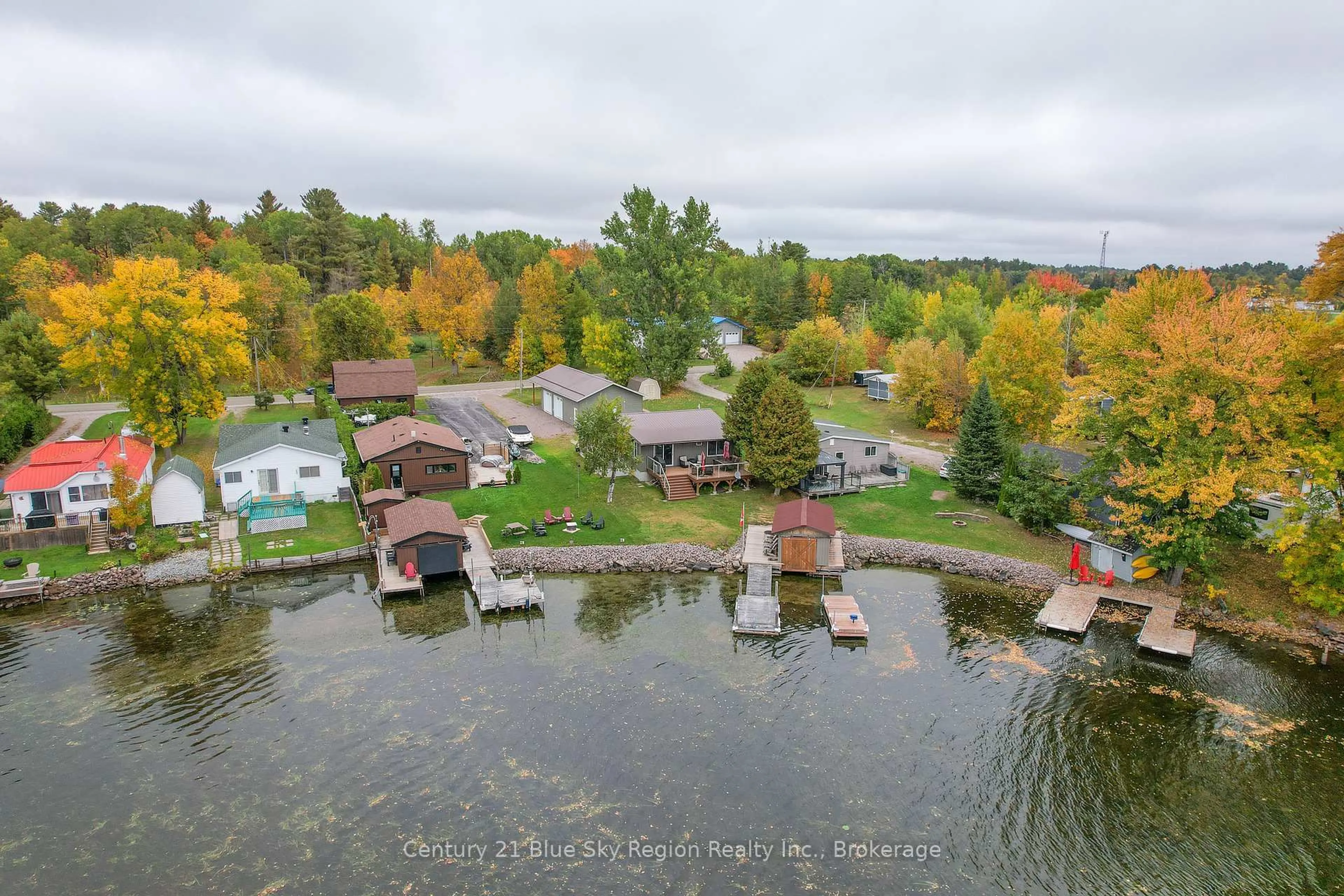 A pic from outside/outdoor area/front of a property/back of a property/a pic from drone, water/lake/river/ocean view for 44 Caron Rd, West Nipissing Ontario P0H 1R0