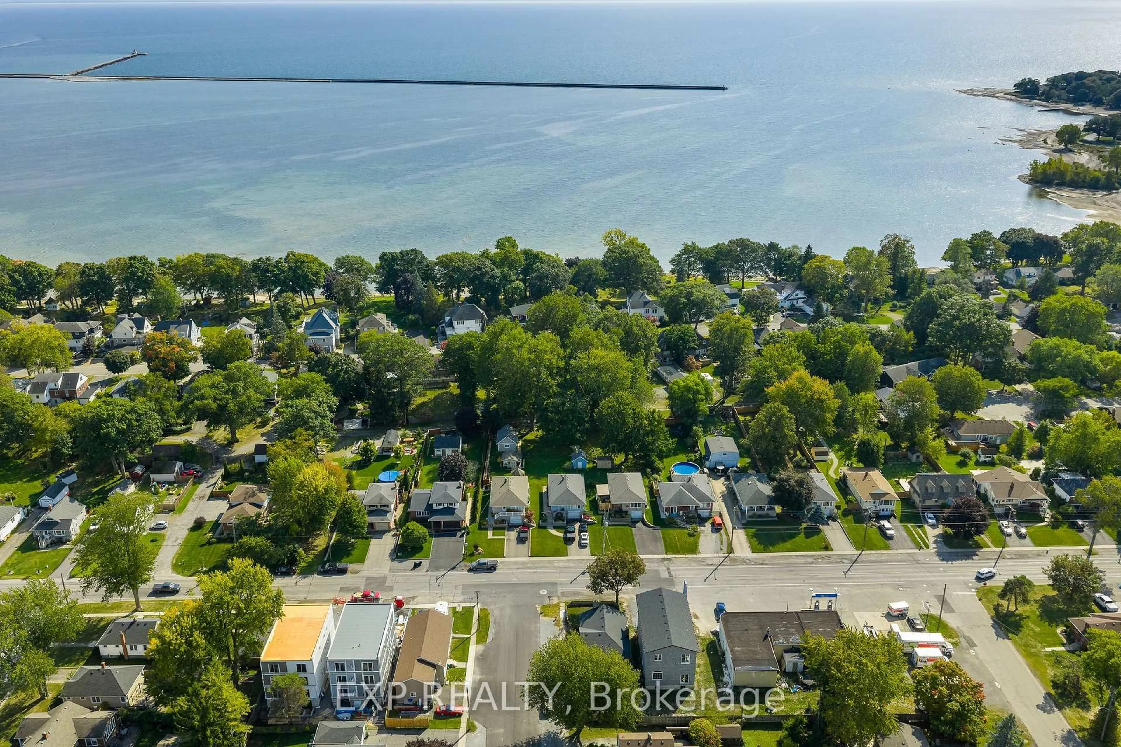 A pic from outside/outdoor area/front of a property/back of a property/a pic from drone, water/lake/river/ocean view for 2 Homewood Ave, Port Colborne Ontario L3K 5L5