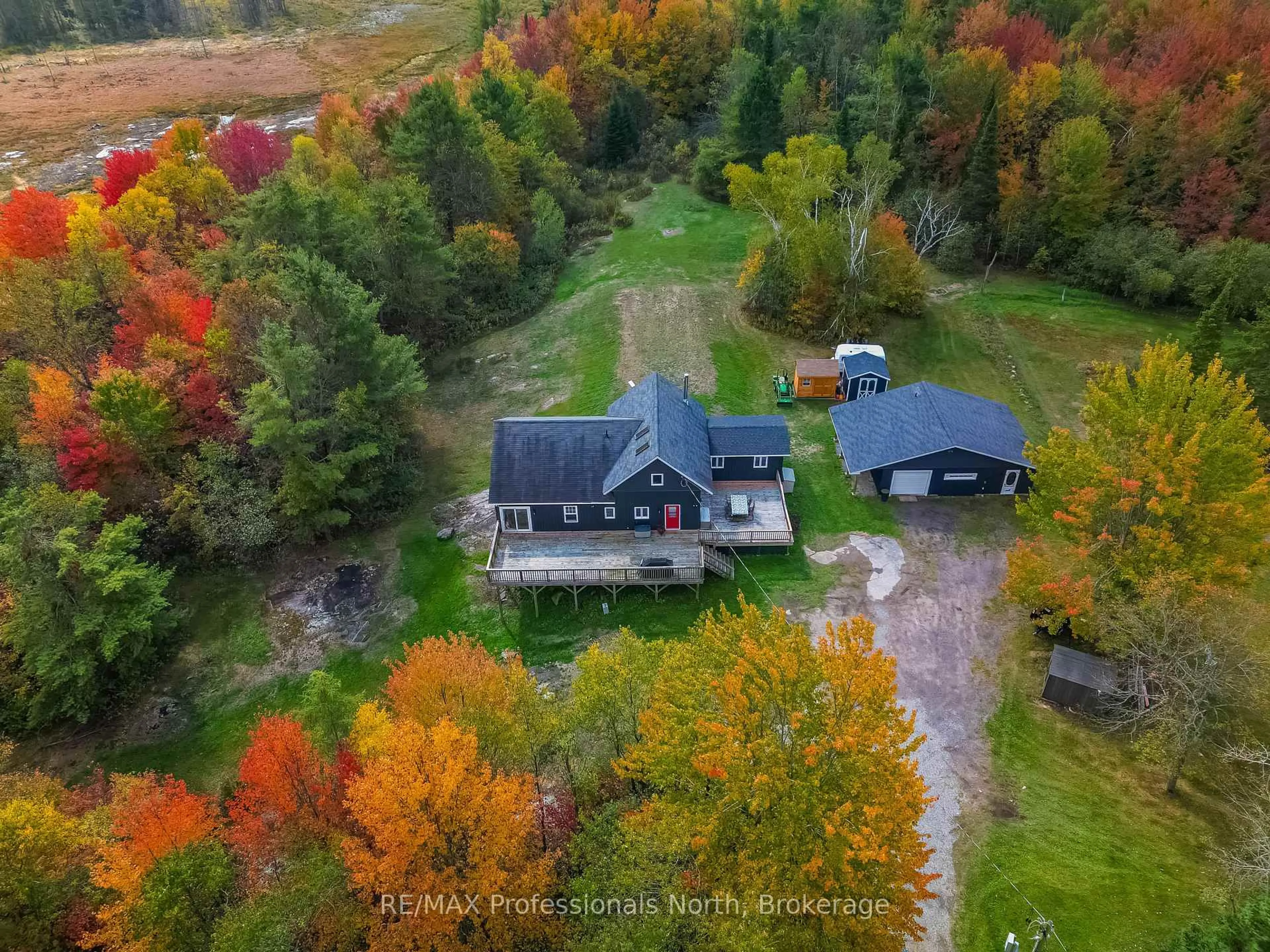 A pic from outside/outdoor area/front of a property/back of a property/a pic from drone, unknown for 1110 Sedgwick Rd, Minden Hills Ontario K0M 2K0