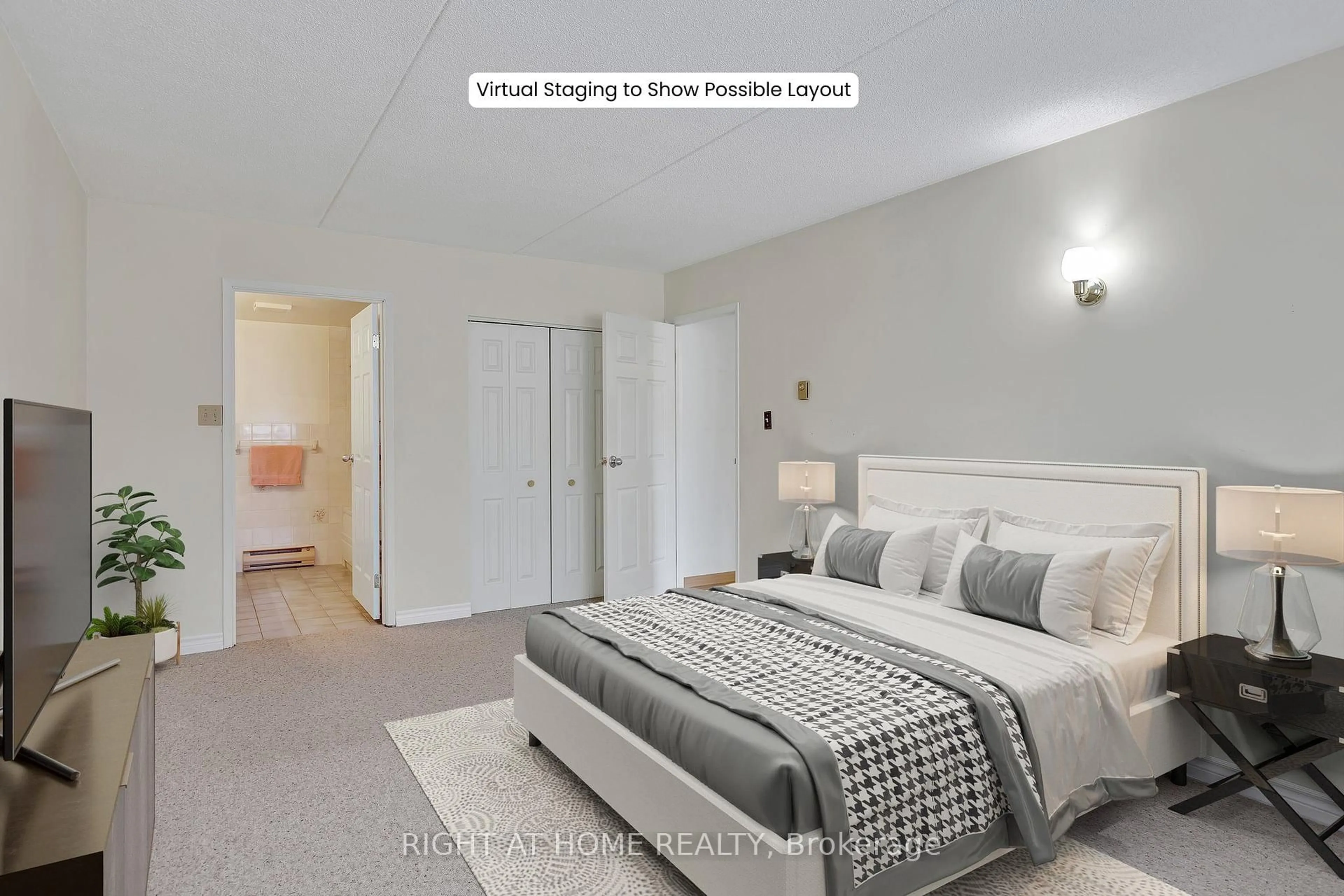 Bedroom with bed, unknown for 795 Sherbrooke St #208, Peterborough Ontario K9J 2R2