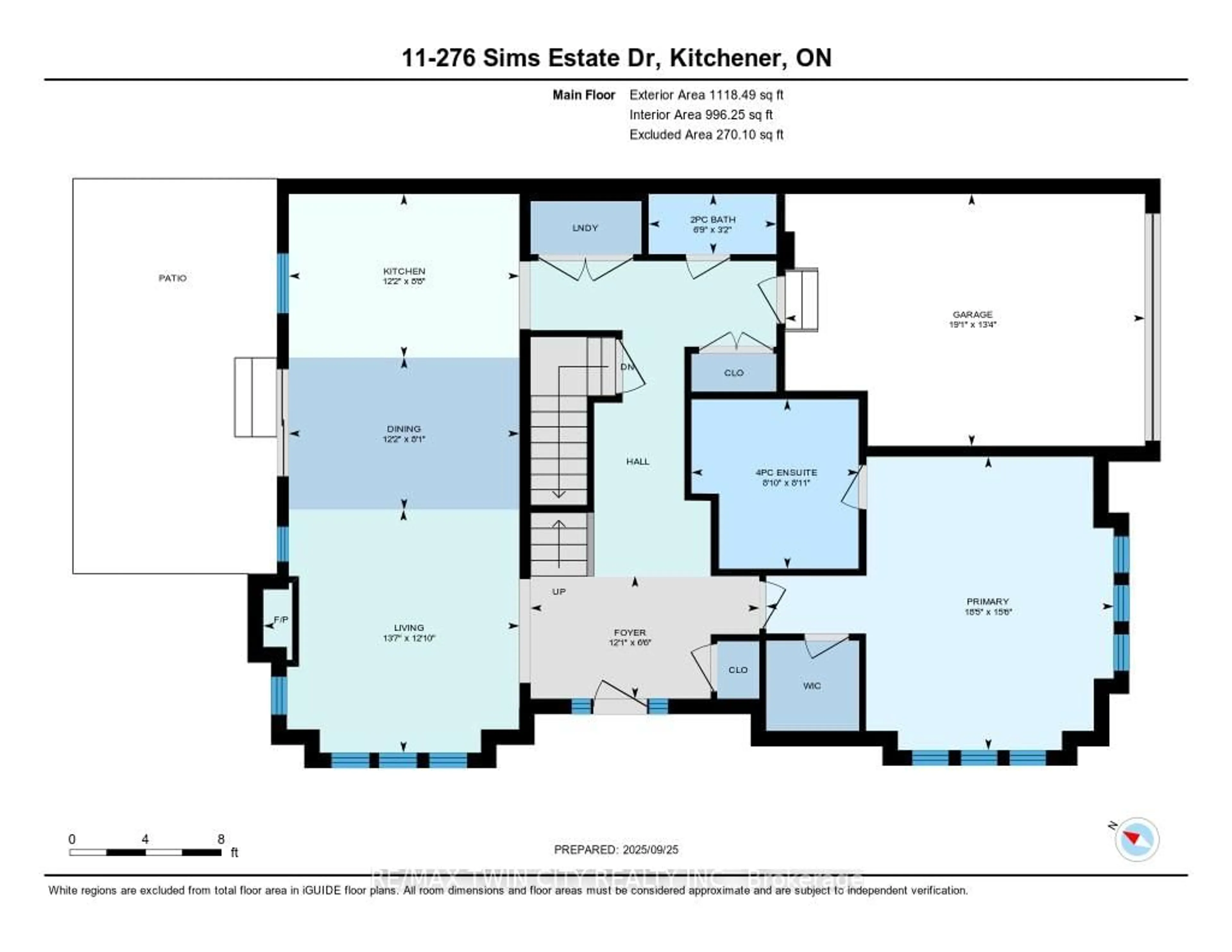 Floor plan for 276 Sims Estate Dr #11, Kitchener Ontario N2A 0B1