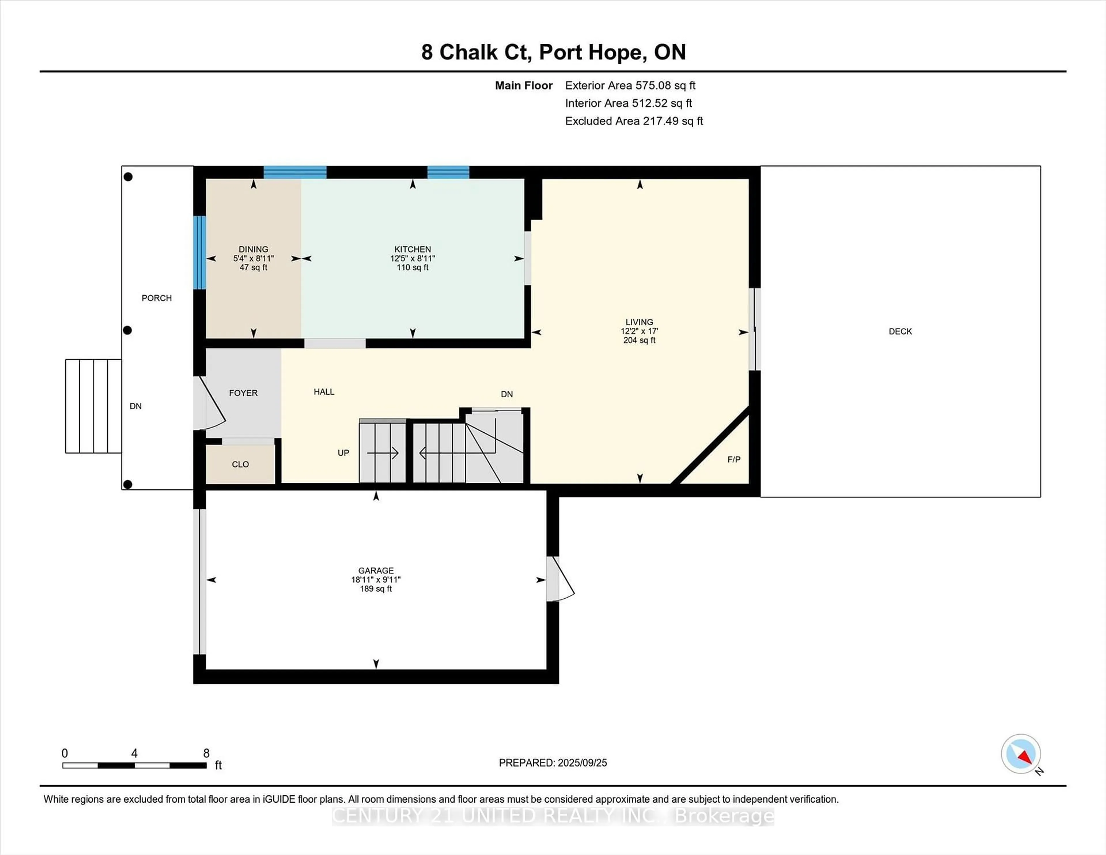 Floor plan for 8 Chalk Crt, Port Hope Ontario L1A 4G4
