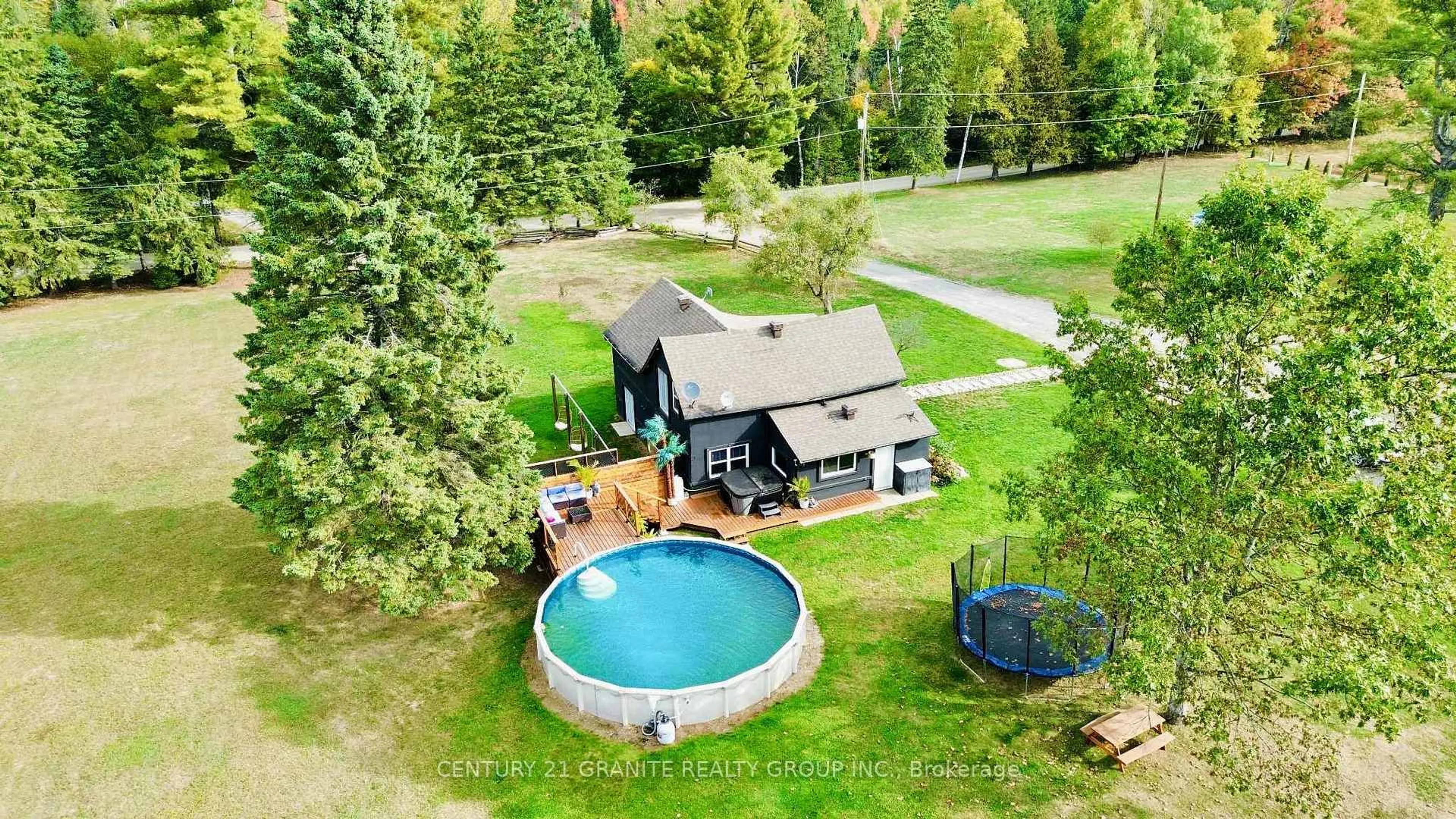 A pic from outside/outdoor area/front of a property/back of a property/a pic from drone, water/lake/river/ocean view for 1221 Bay Lake Rd, Bancroft Ontario K0L 1C0