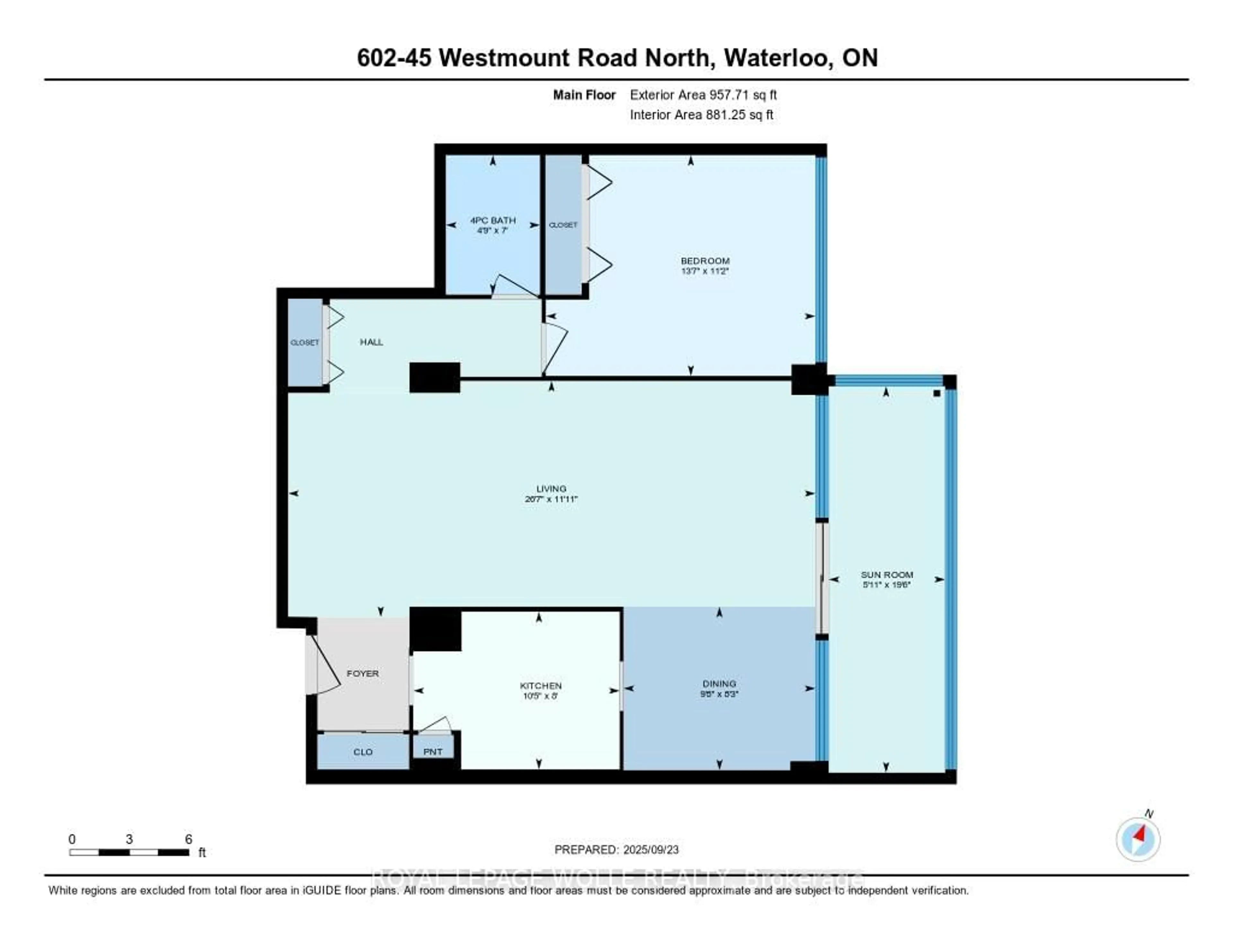 Floor plan for 45 Westmount Rd #602, Waterloo Ontario N2L 2R3
