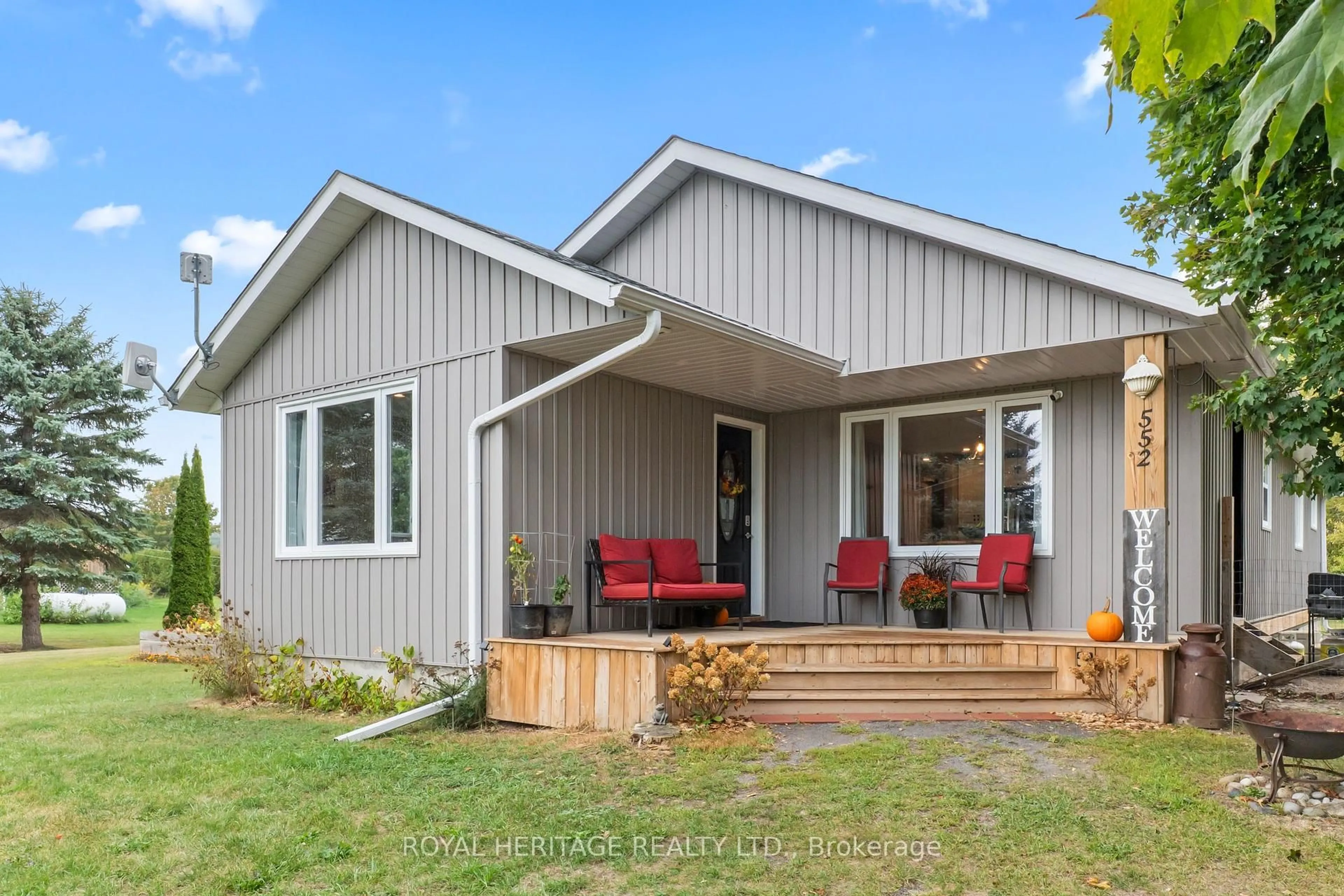Home with vinyl exterior material, street for 552 Purdy Rd, Cramahe Ontario K0K 1S0