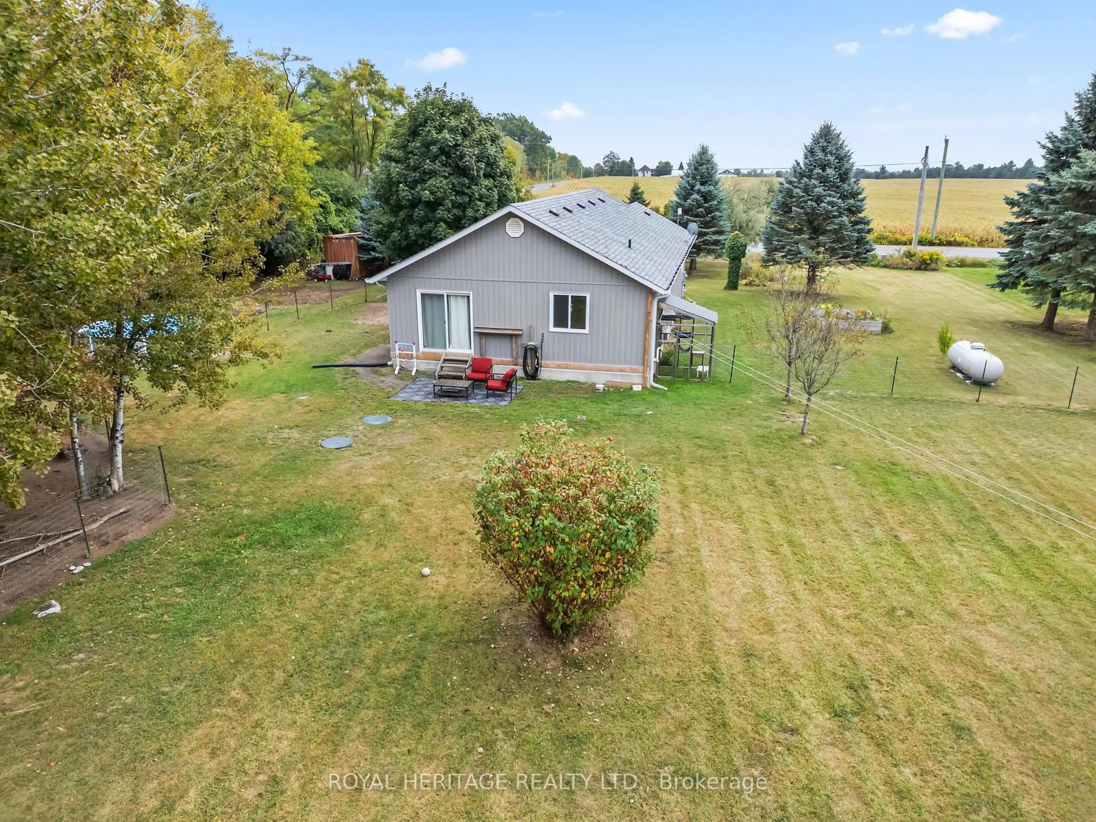 A pic from outside/outdoor area/front of a property/back of a property/a pic from drone, water/lake/river/ocean view for 552 Purdy Rd, Cramahe Ontario K0K 1S0