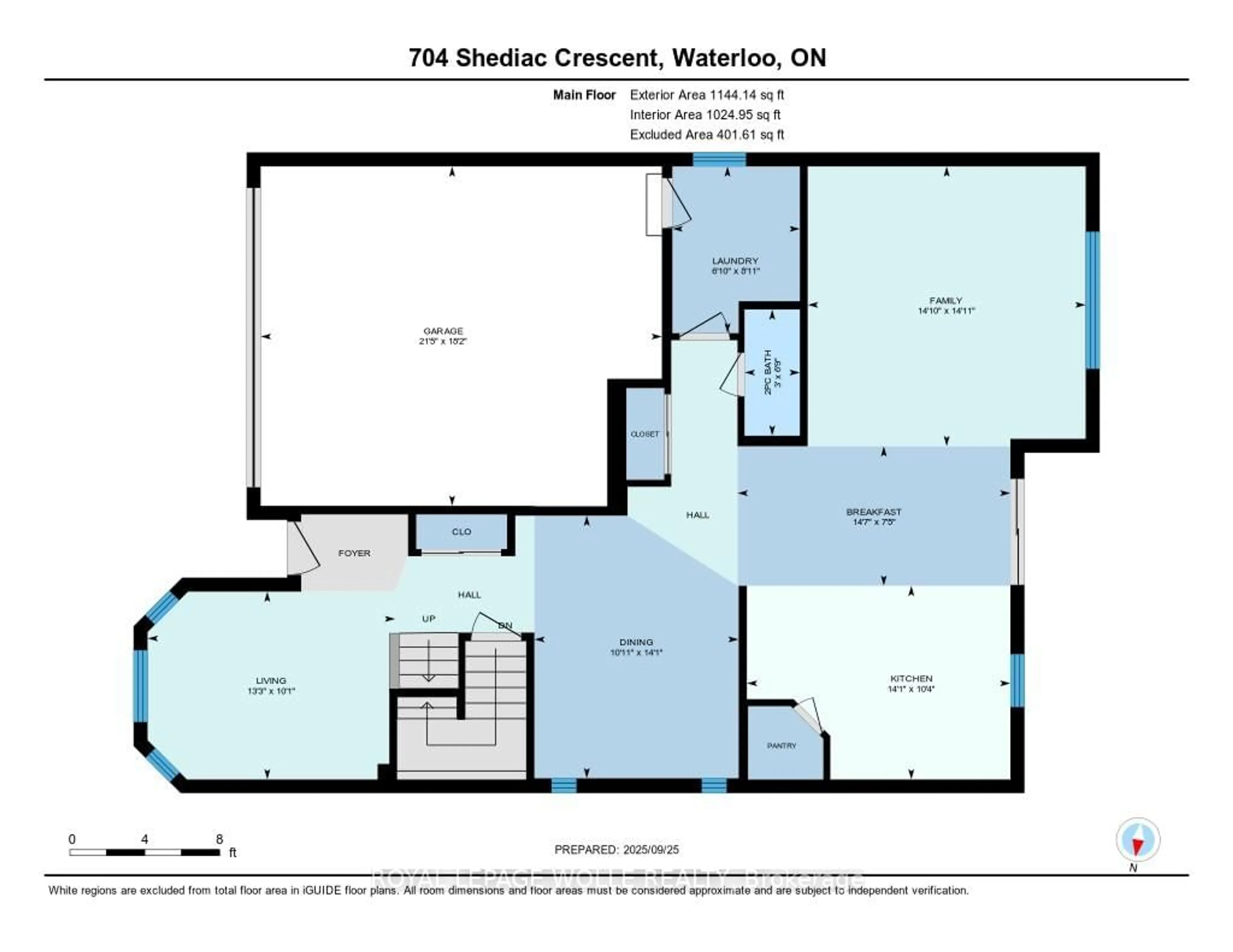 Floor plan for 704 Shediac Cres, Waterloo Ontario N2K 4H5
