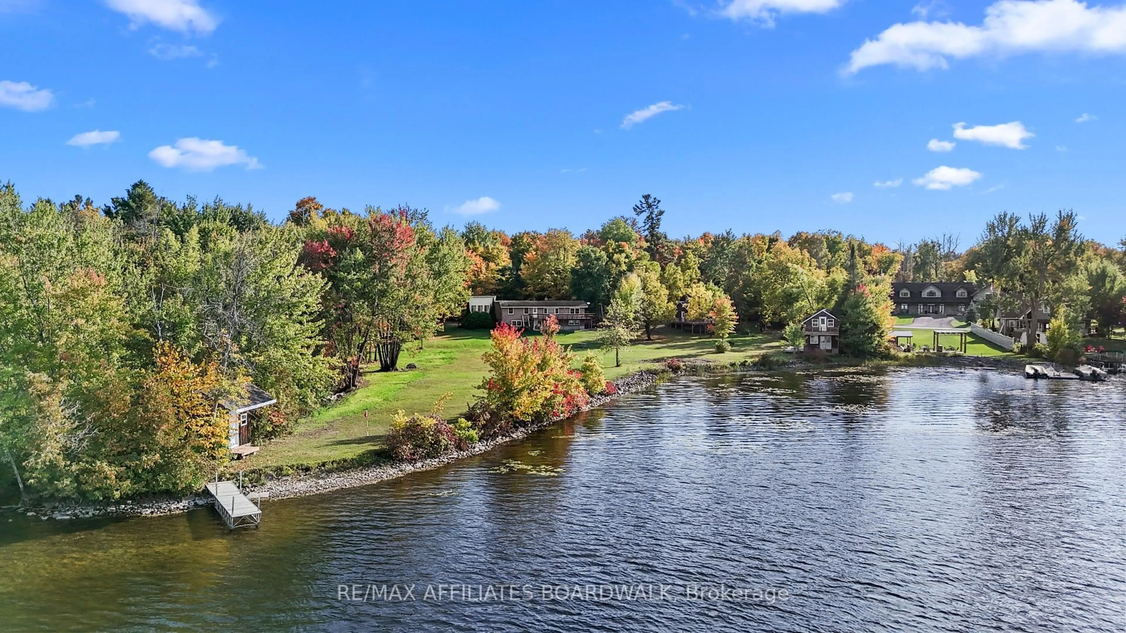A pic from outside/outdoor area/front of a property/back of a property/a pic from drone, water/lake/river/ocean view for 326 Black Bass Bay Rd, Perth Ontario K7C 3C8