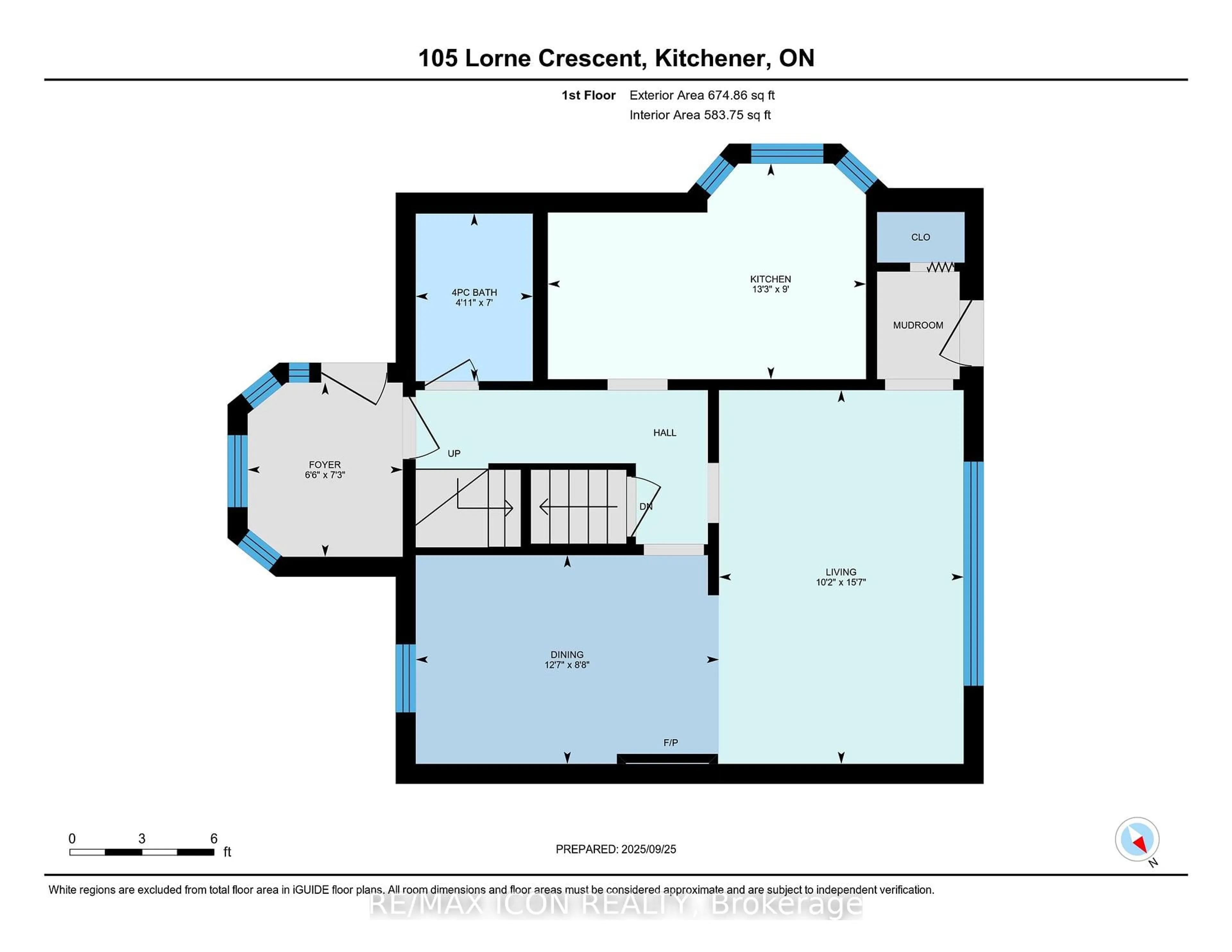 Floor plan for 105 Lorne Cres, Kitchener Ontario N2M 3Y4