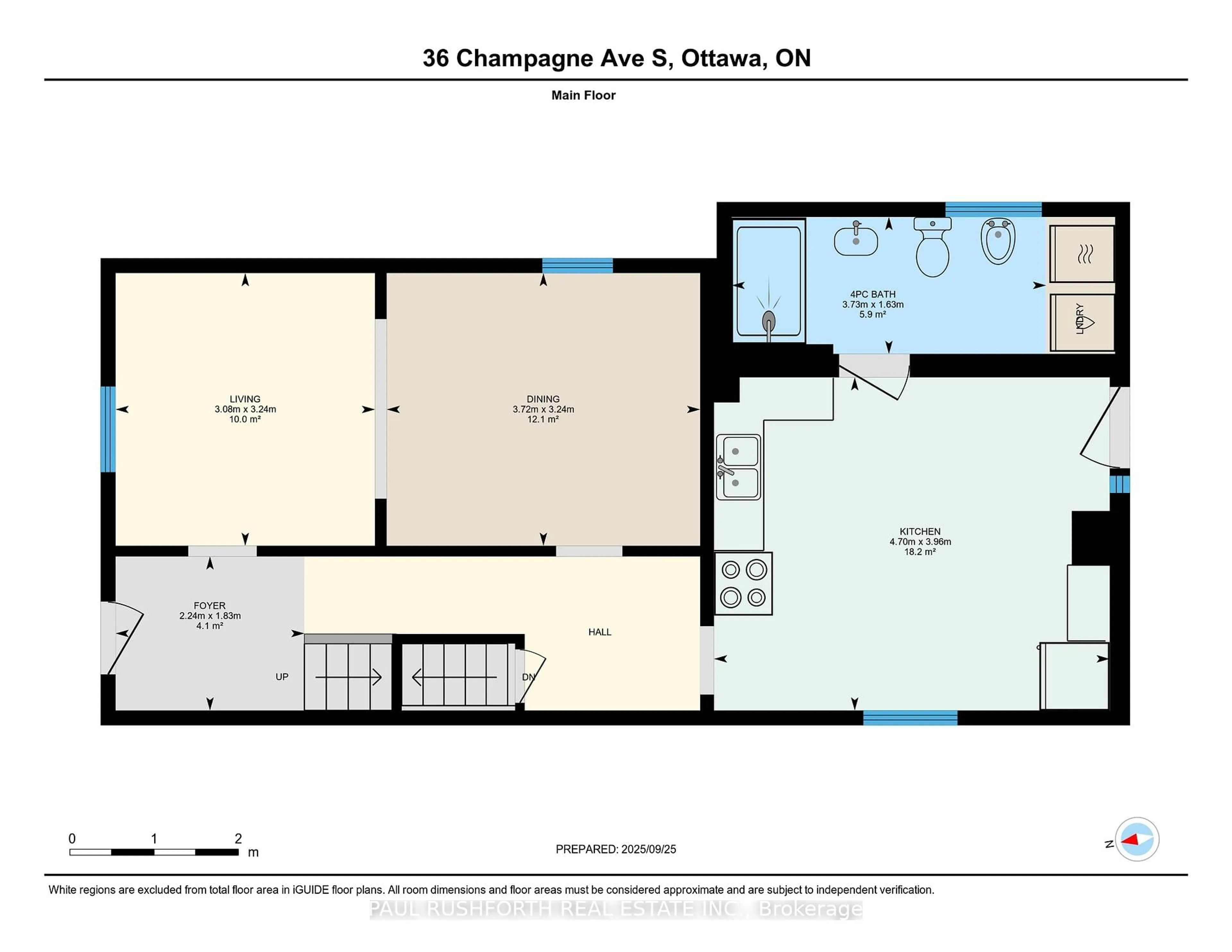 Floor plan for 36 Champagne Ave, Ottawa Ontario K1S 4P2