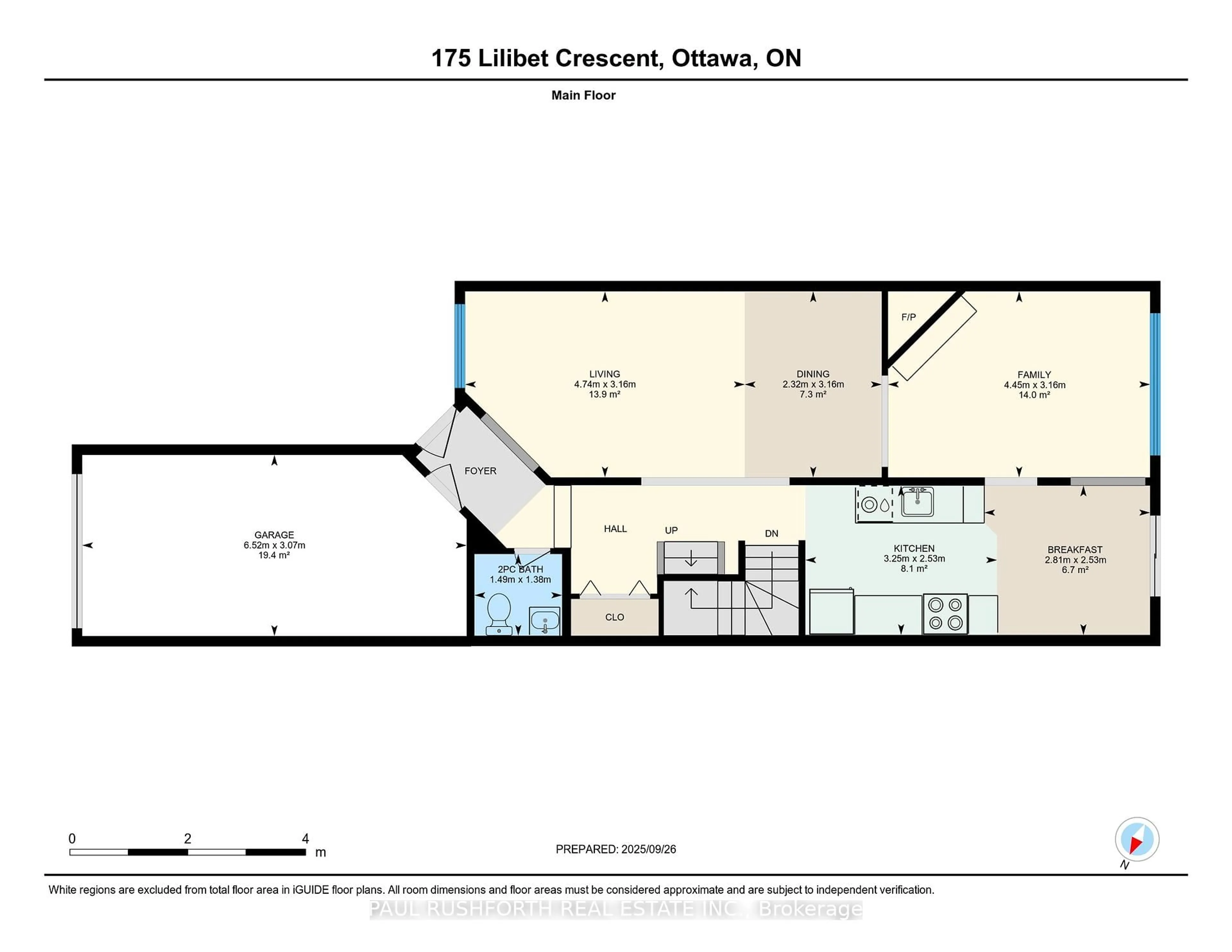 Floor plan for 175 Lilibet Cres, Ottawa Ontario K1V 2A2