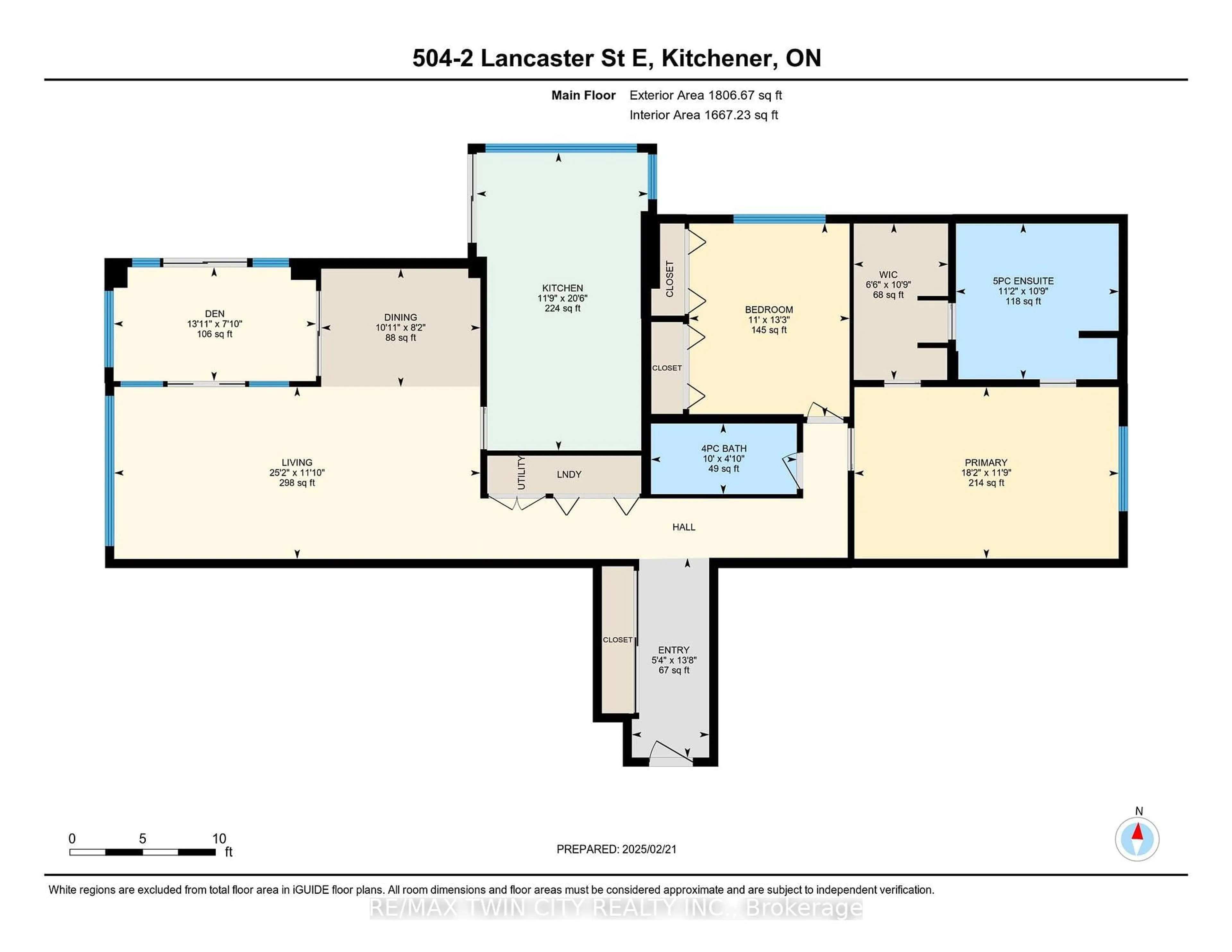Floor plan for 2 Lancaster St #504, Kitchener Ontario N2H 6S3