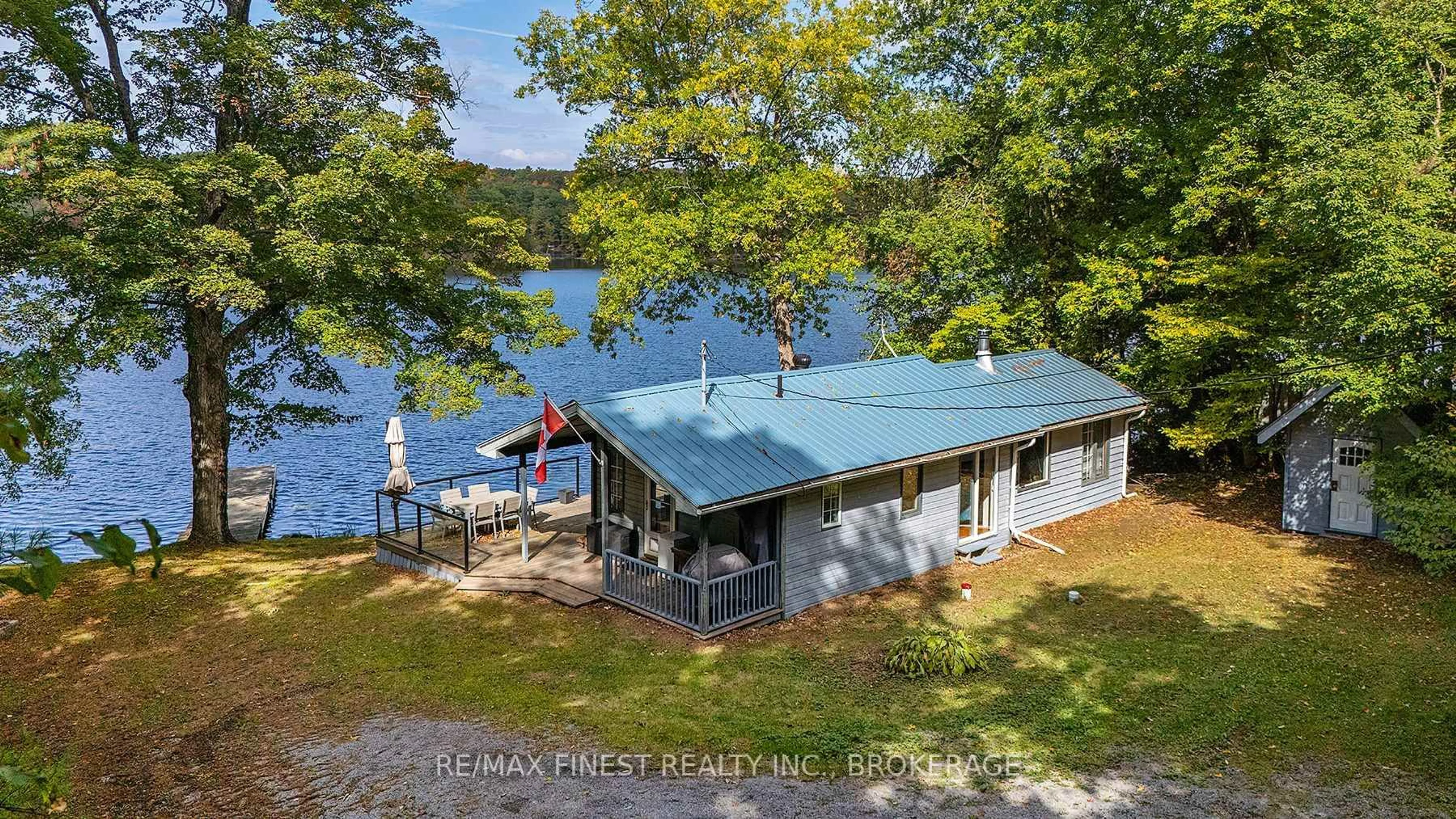 A pic from outside/outdoor area/front of a property/back of a property/a pic from drone, water/lake/river/ocean view for 1018 Leadbeater Lane, Perth Road Ontario K0H 2L0
