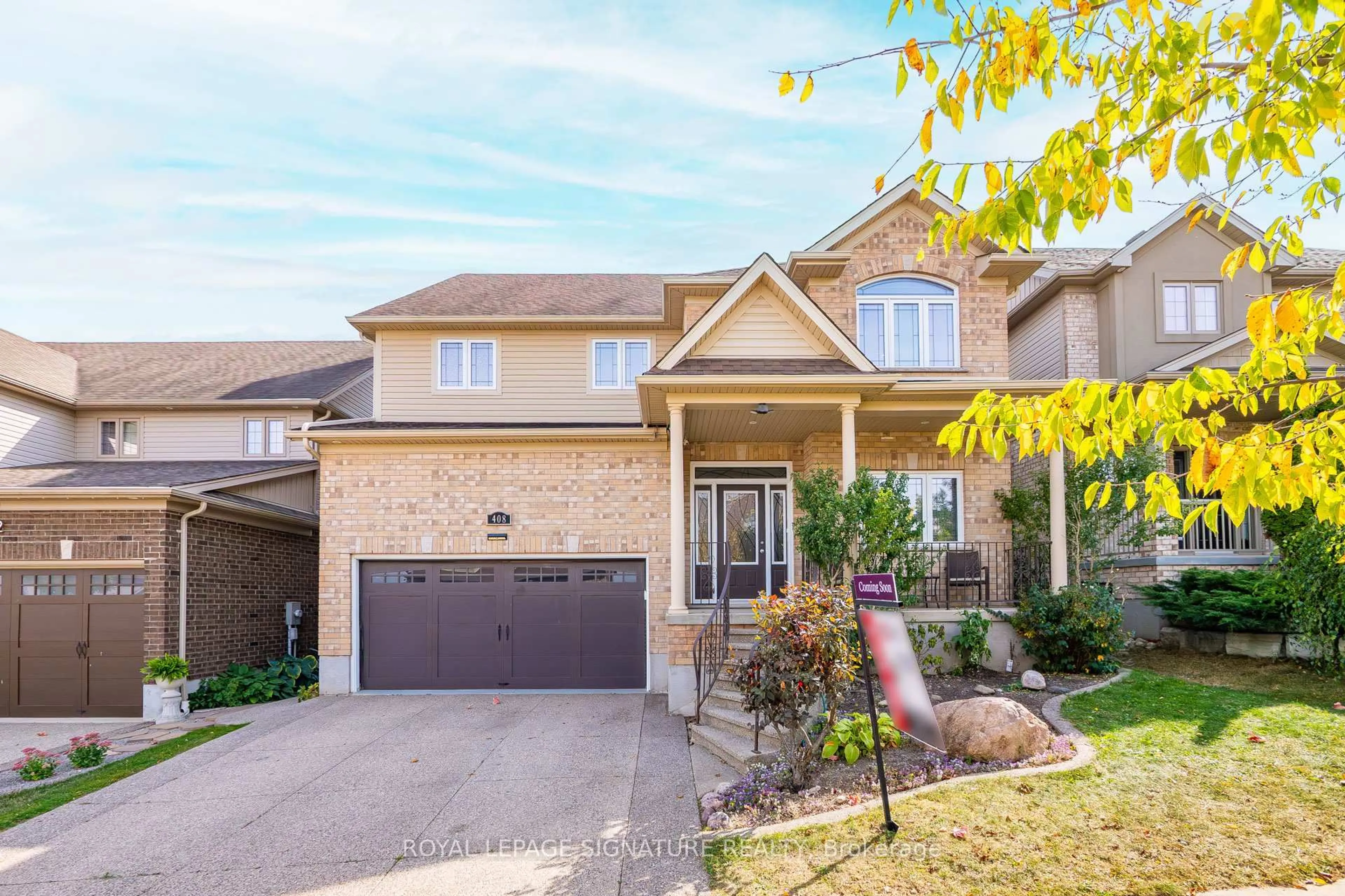 Home with brick exterior material, street for 408 Gravel Ridge Tr, Kitchener Ontario N2E 0B2