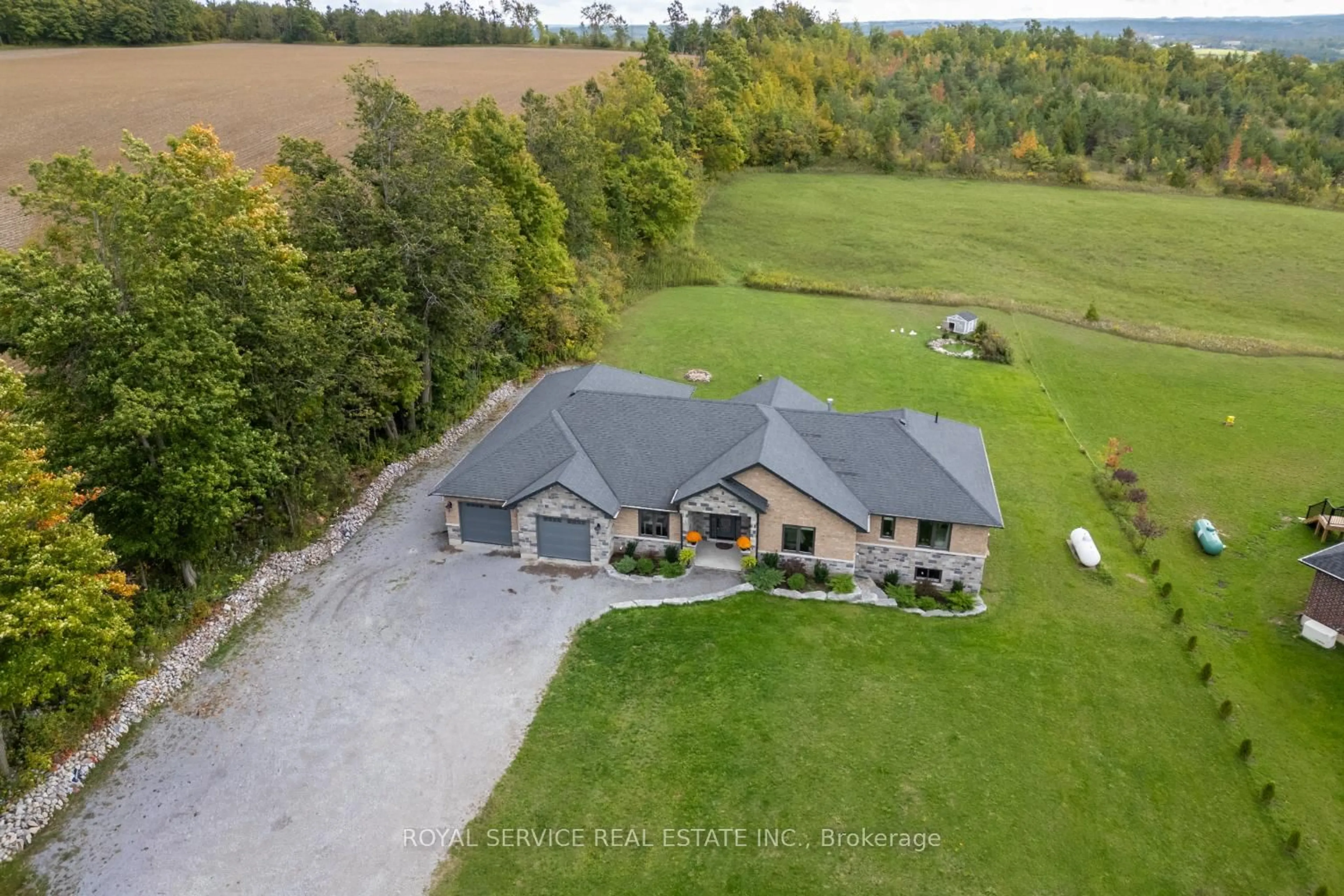 A pic from outside/outdoor area/front of a property/back of a property/a pic from drone, unknown for 381 Sharpe Line, Cavan Monaghan Ontario L0A 1C0