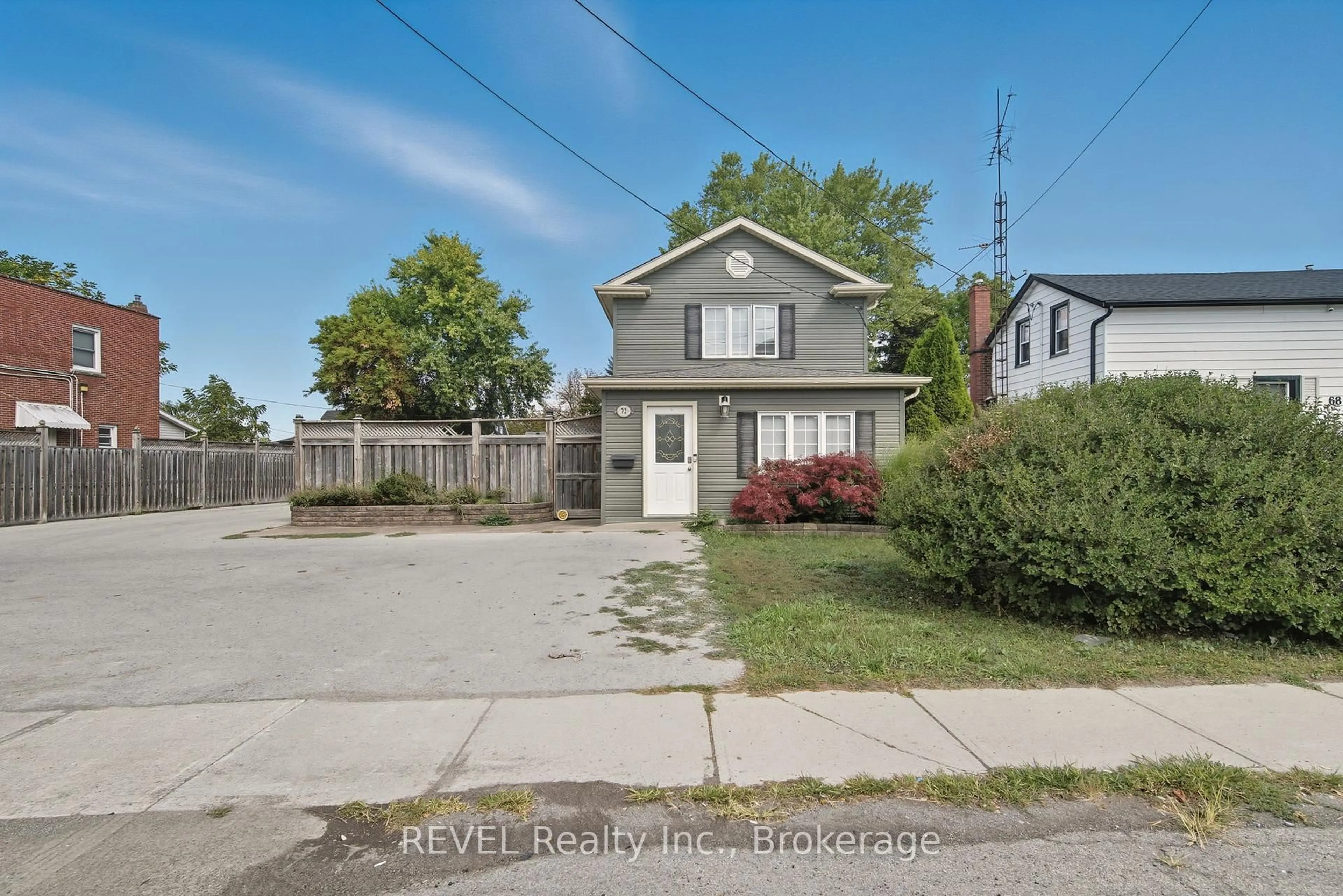 A pic from outside/outdoor area/front of a property/back of a property/a pic from drone, street for 72 & 74 Merritt St, St. Catharines Ontario L2T 1J5