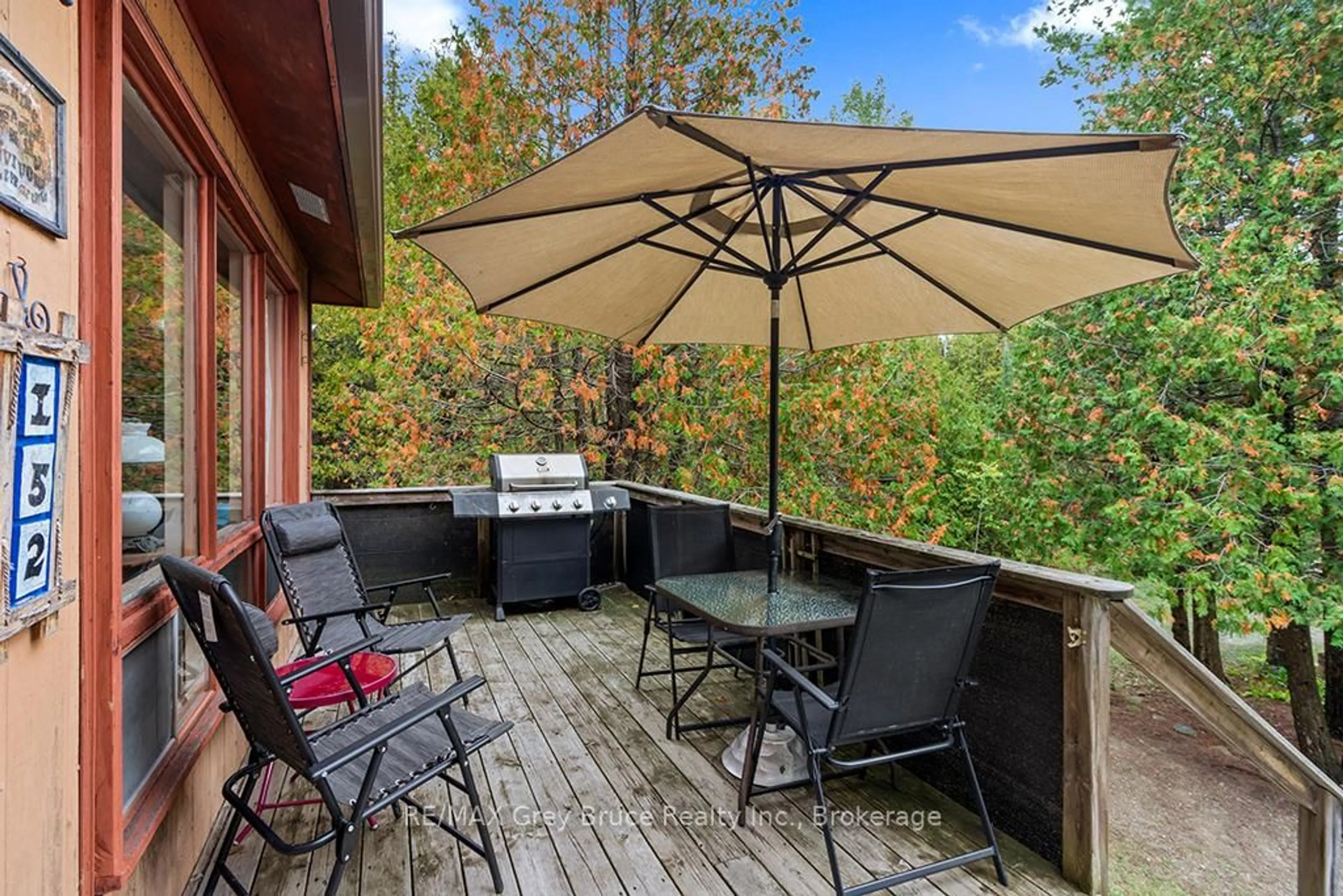 Patio, forest/trees view for 152 Shouldice Lake Rd, Northern Bruce Peninsula Ontario N0H 1Z0