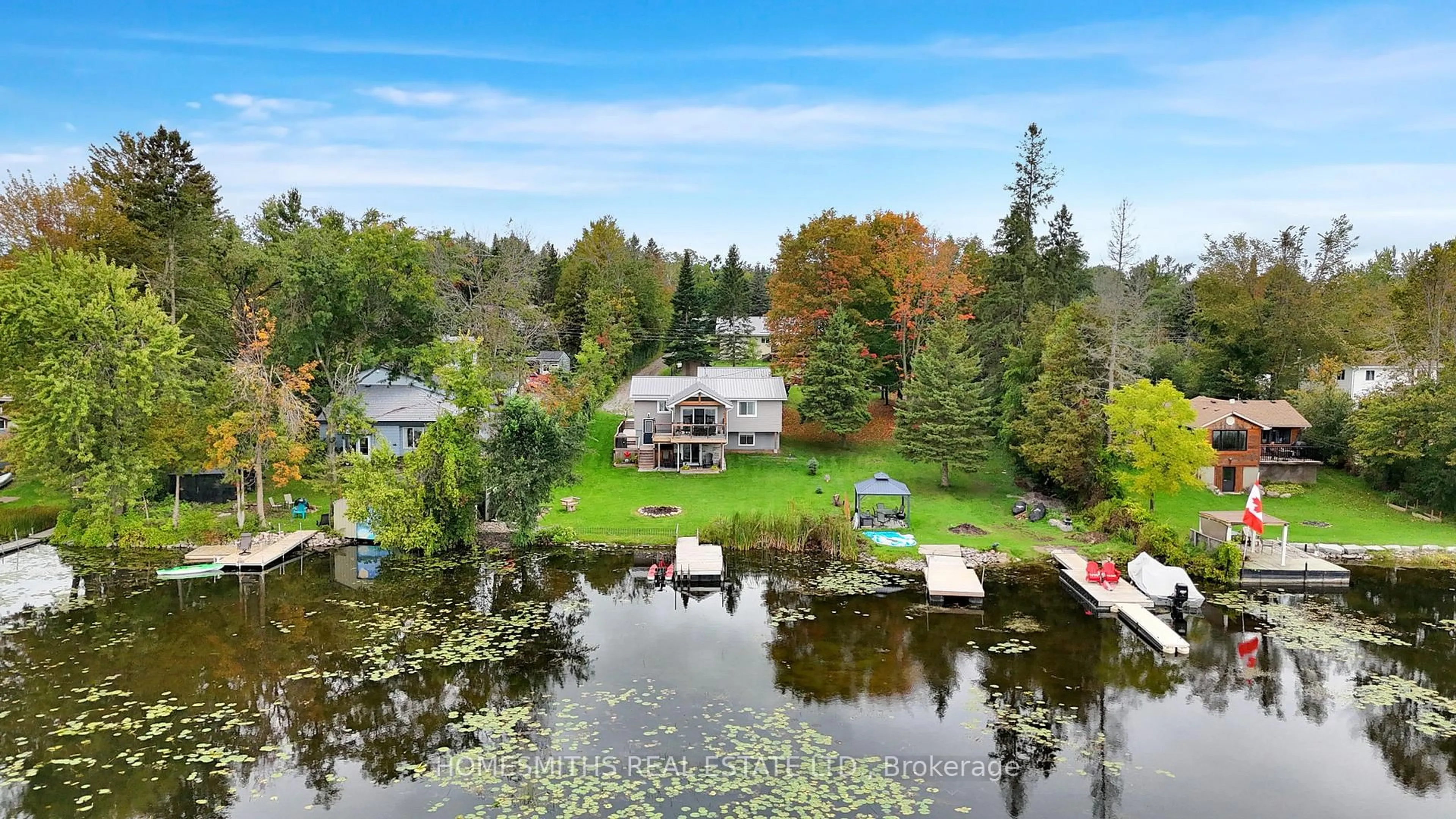 A pic from outside/outdoor area/front of a property/back of a property/a pic from drone, water/lake/river/ocean view for 30 Cowans Cres, Kawartha Lakes Ontario K0L 1V0