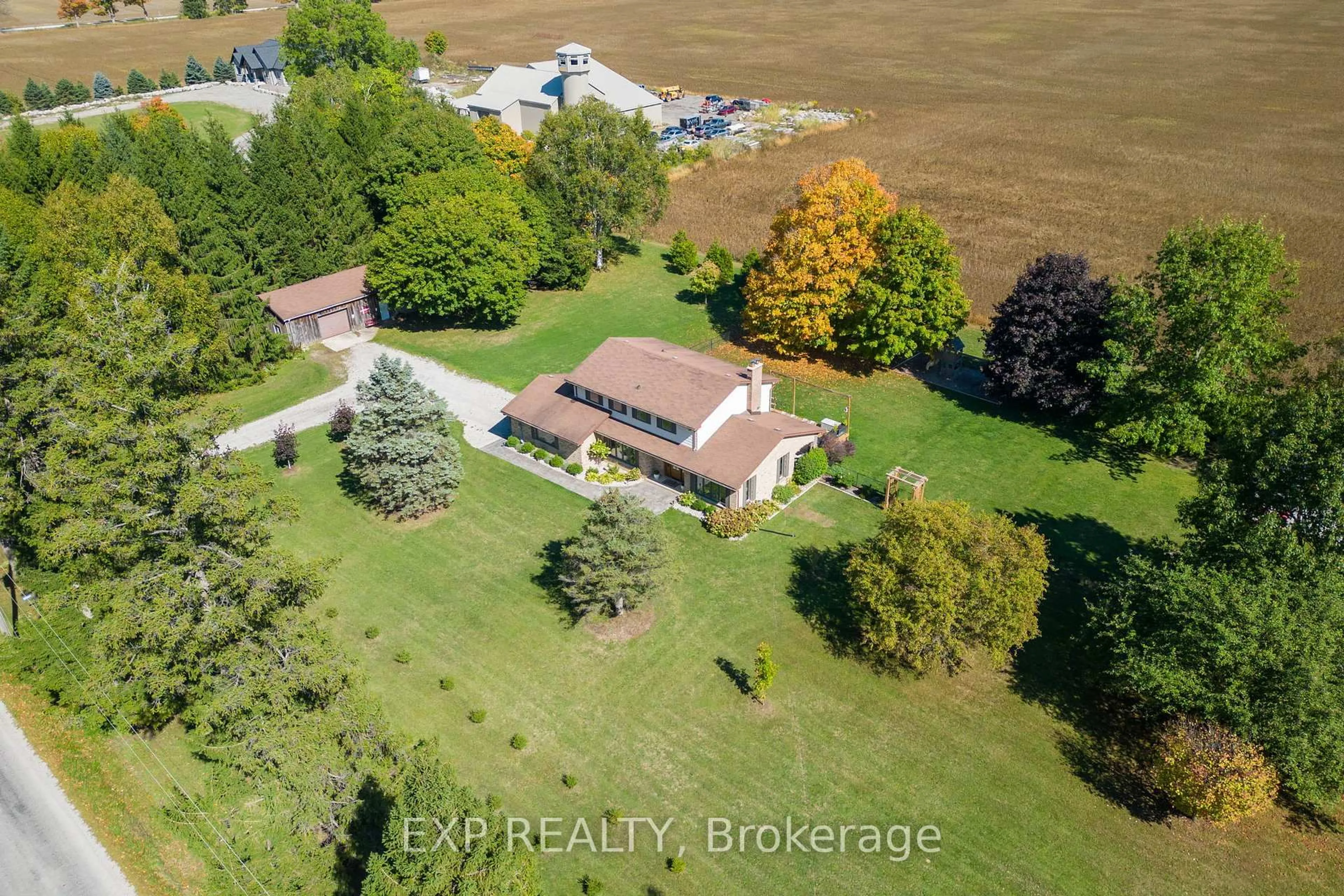A pic from outside/outdoor area/front of a property/back of a property/a pic from drone, water/lake/river/ocean view for 22882 Vanneck Rd, Middlesex Centre Ontario N0M 2A0