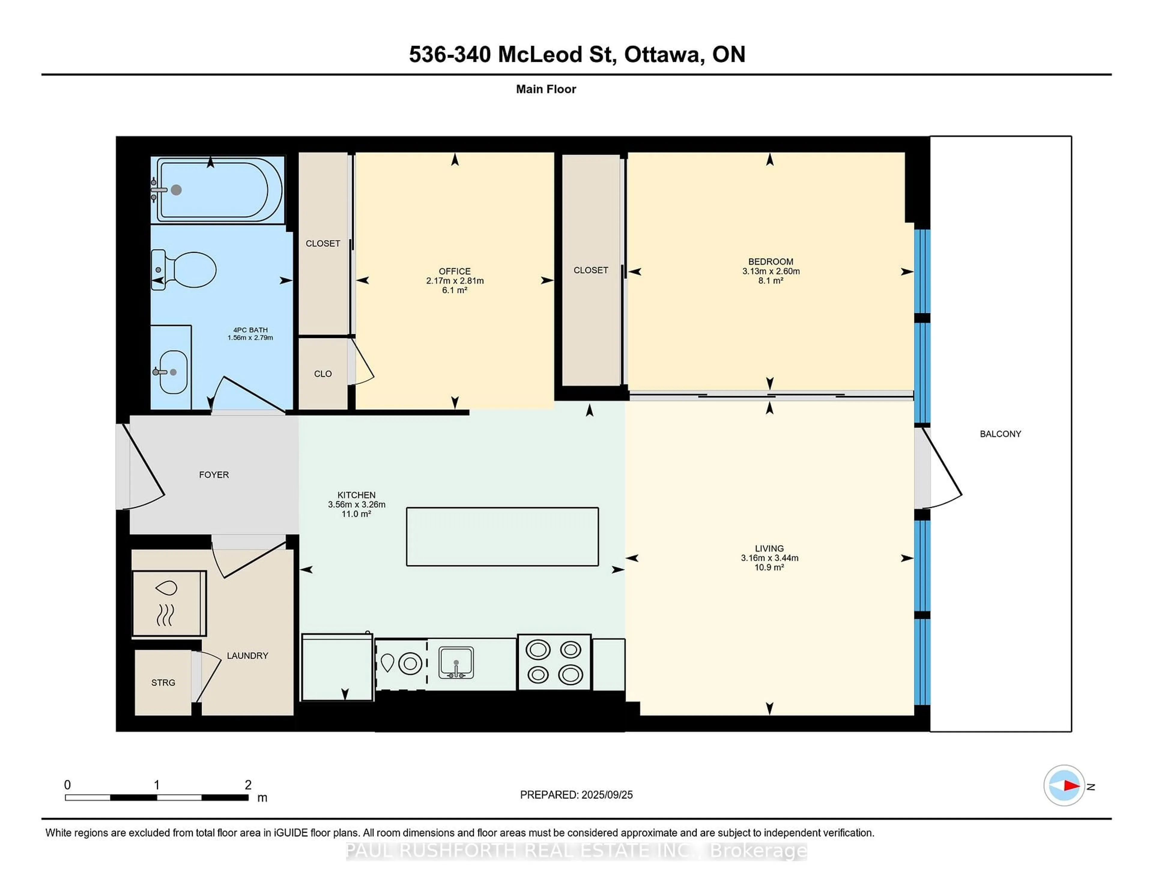 Floor plan for 340 Mcleod St #536, Ottawa Ontario K2P 1A4