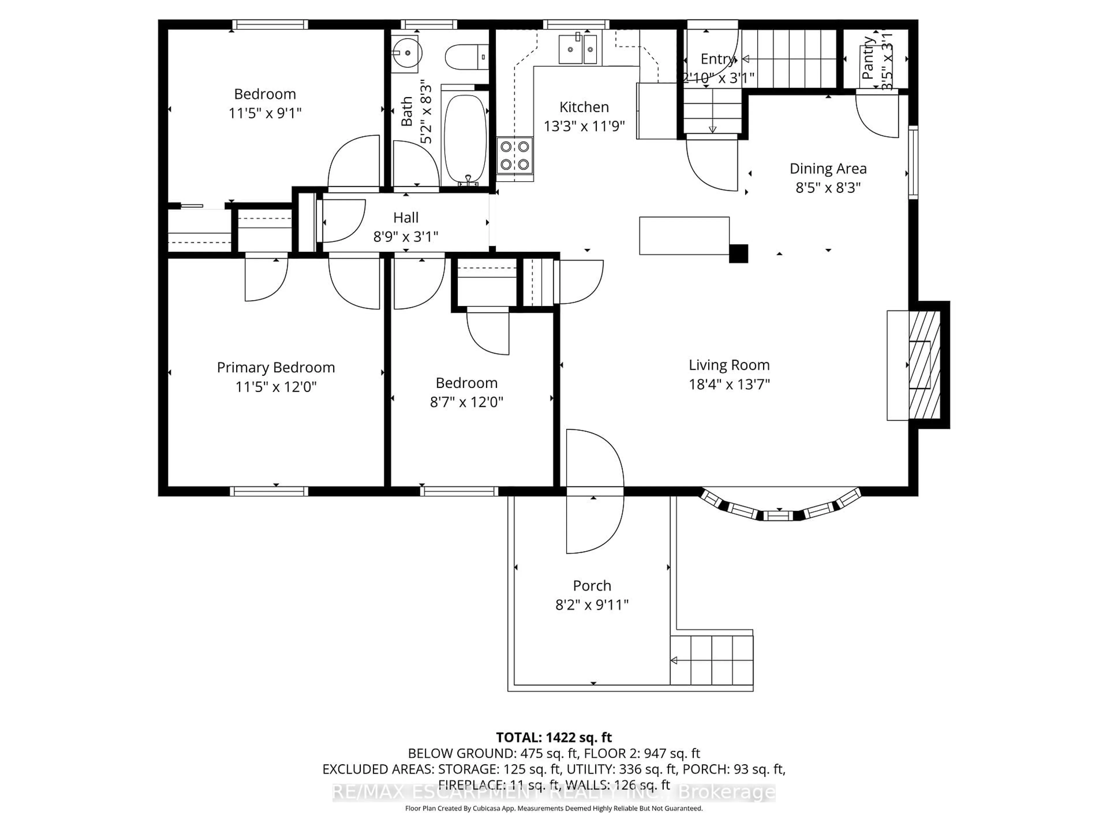 Floor plan for 11 Beland Crt, Hamilton Ontario L8K 3T8