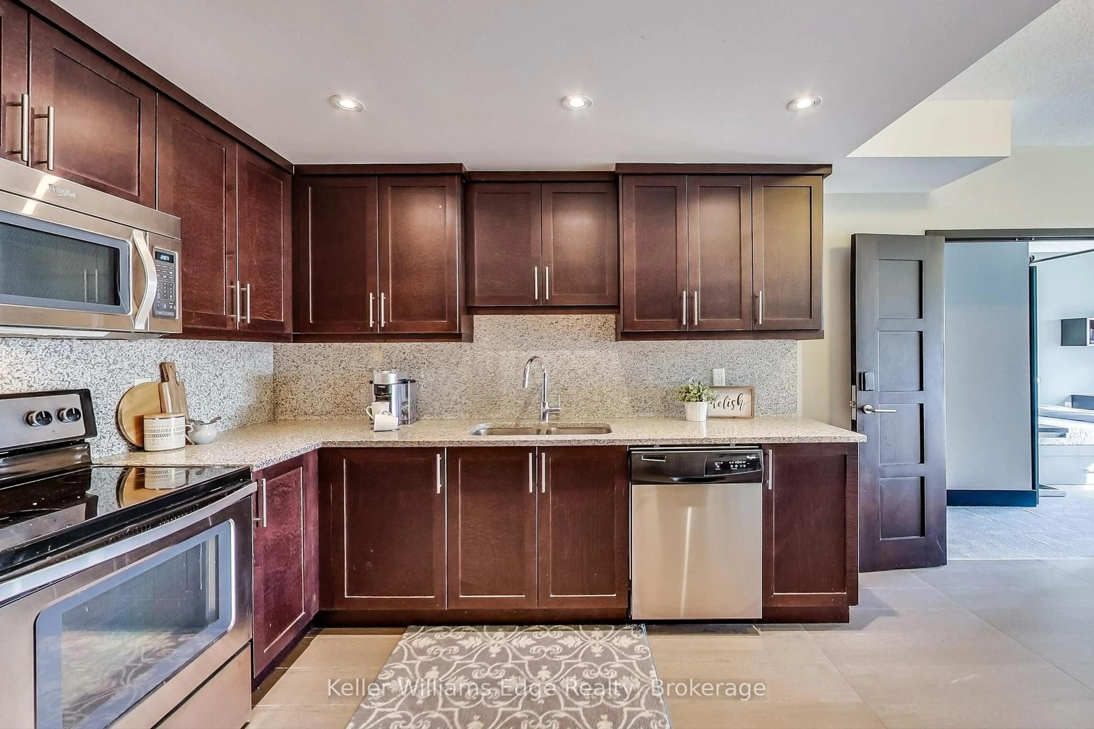 Contemporary kitchen, ceramic/tile floor for 1235 Richmond St #418, London East Ontario N6A 0C1
