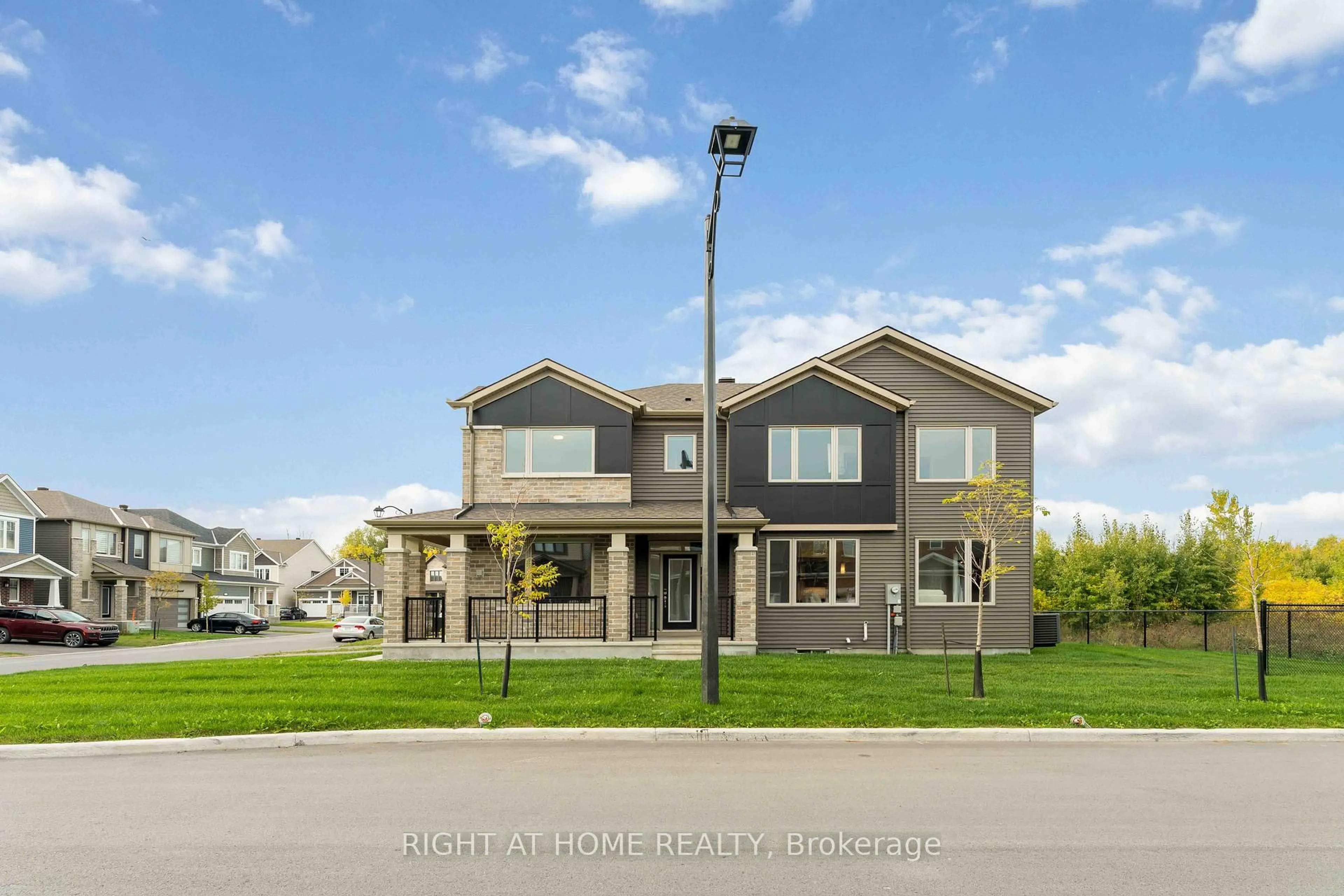 Home with vinyl exterior material, street for 812 Croissant Snap Hook Cres, Ottawa Ontario K2J 6H1