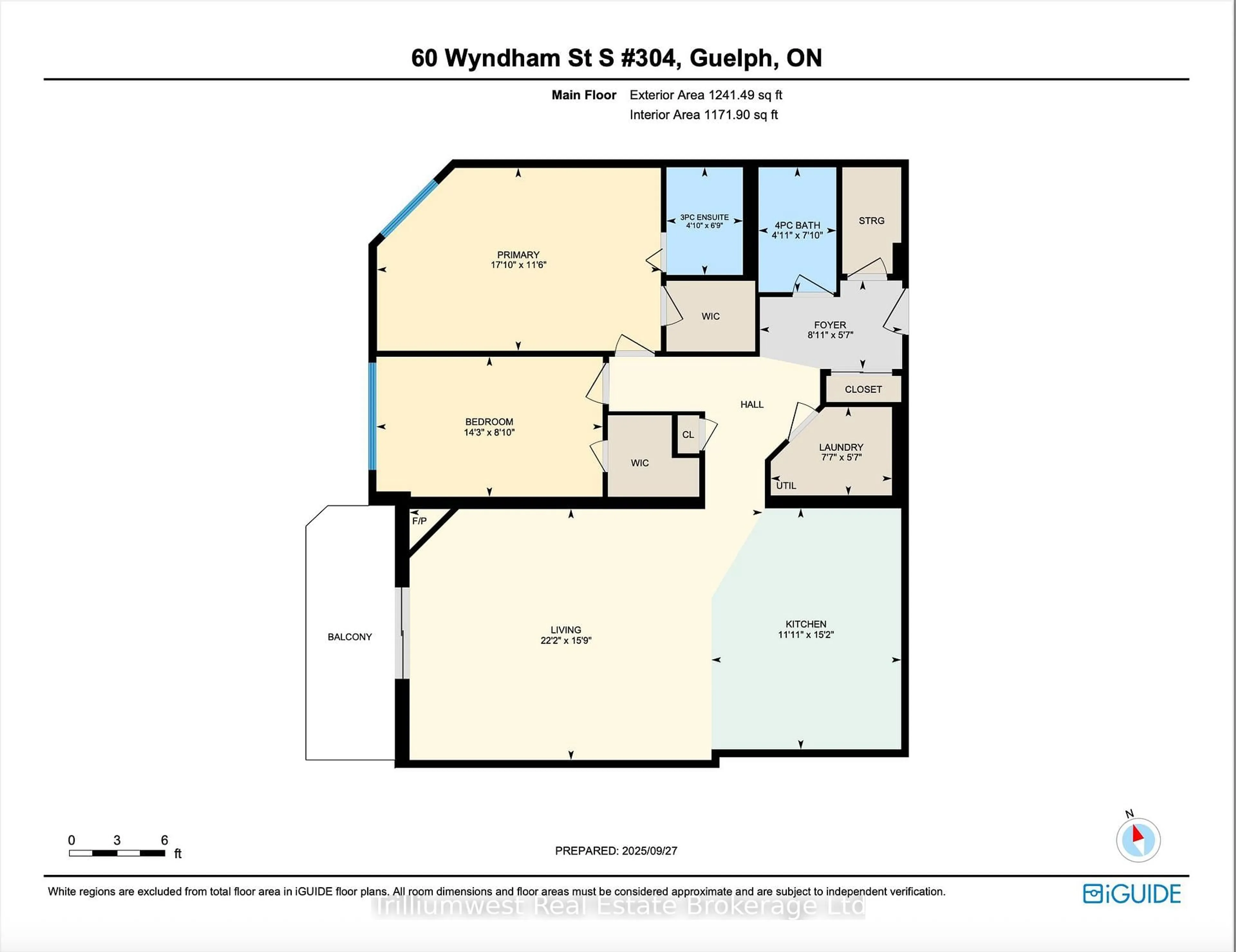 Floor plan for 60 Wyndham St #304, Guelph Ontario N1E 7H7