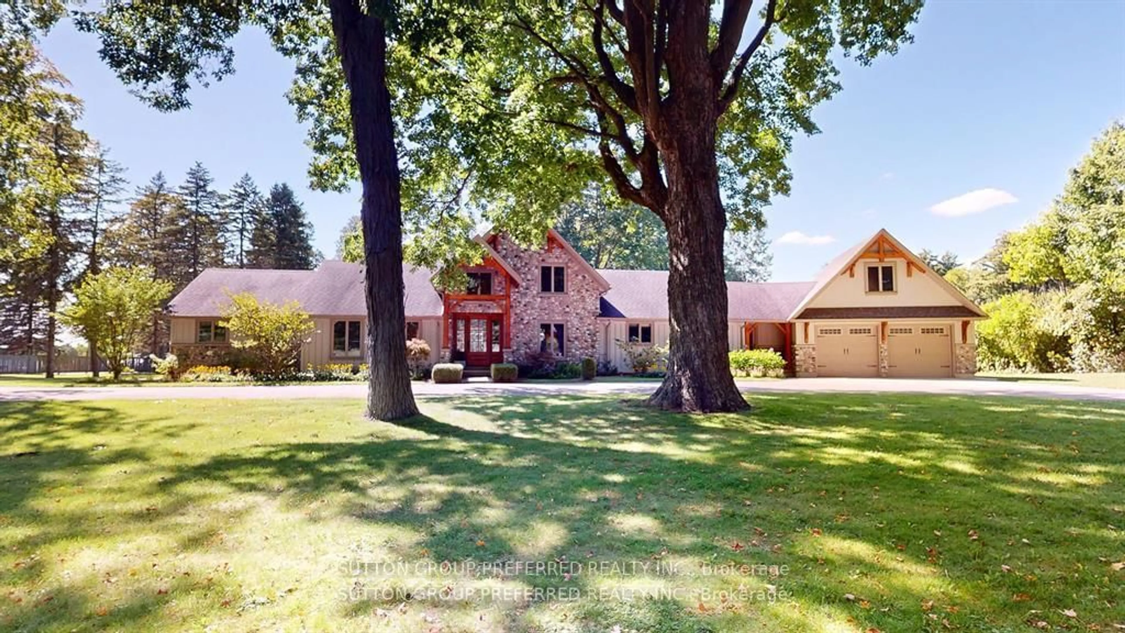 A pic from outside/outdoor area/front of a property/back of a property/a pic from drone, street for 2909 Brigham Rd, Middlesex Centre Ontario N6P 1P2